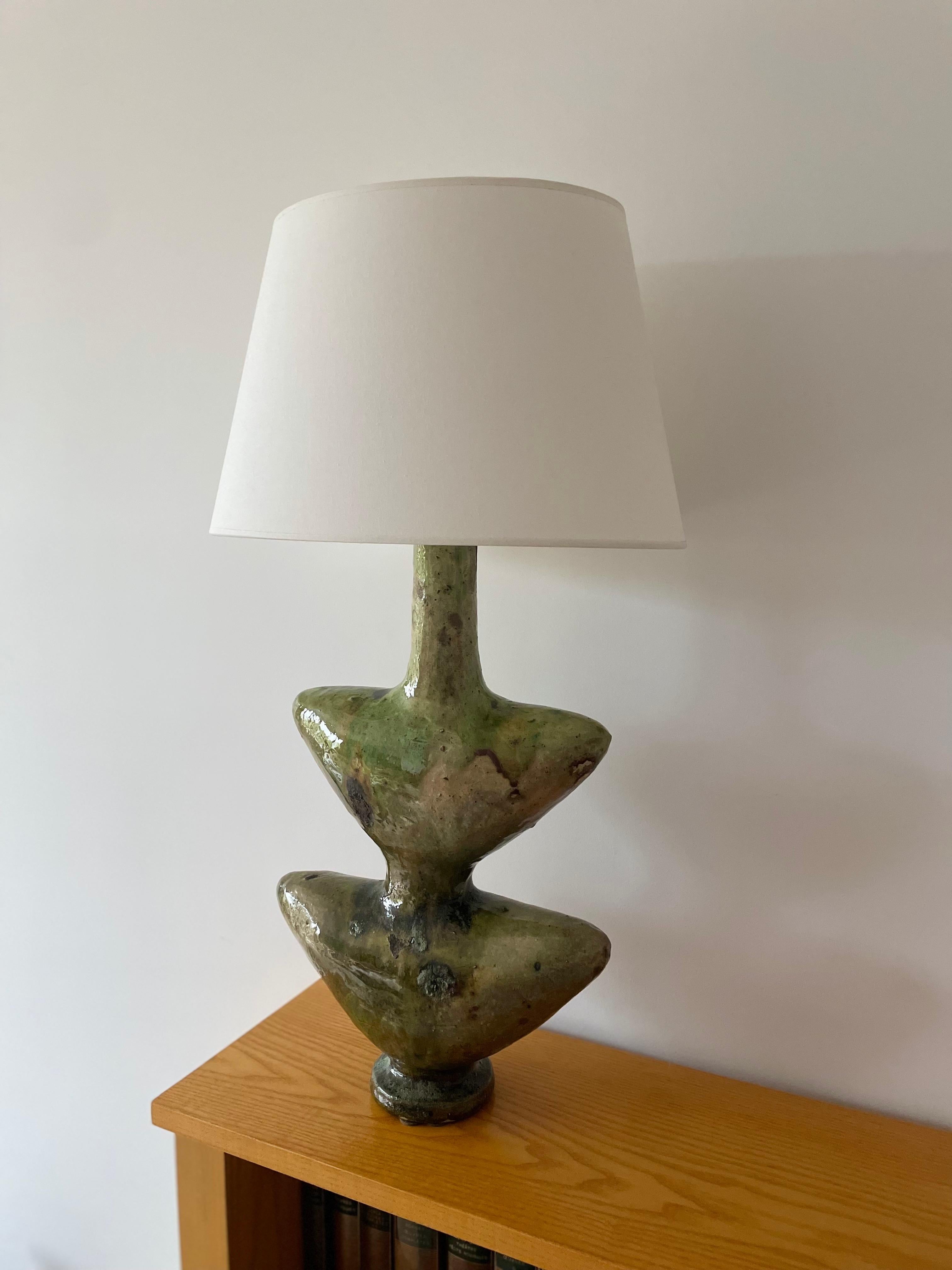 Moroccan Tamegroute Ceramic Lamp 3 For Sale 8
