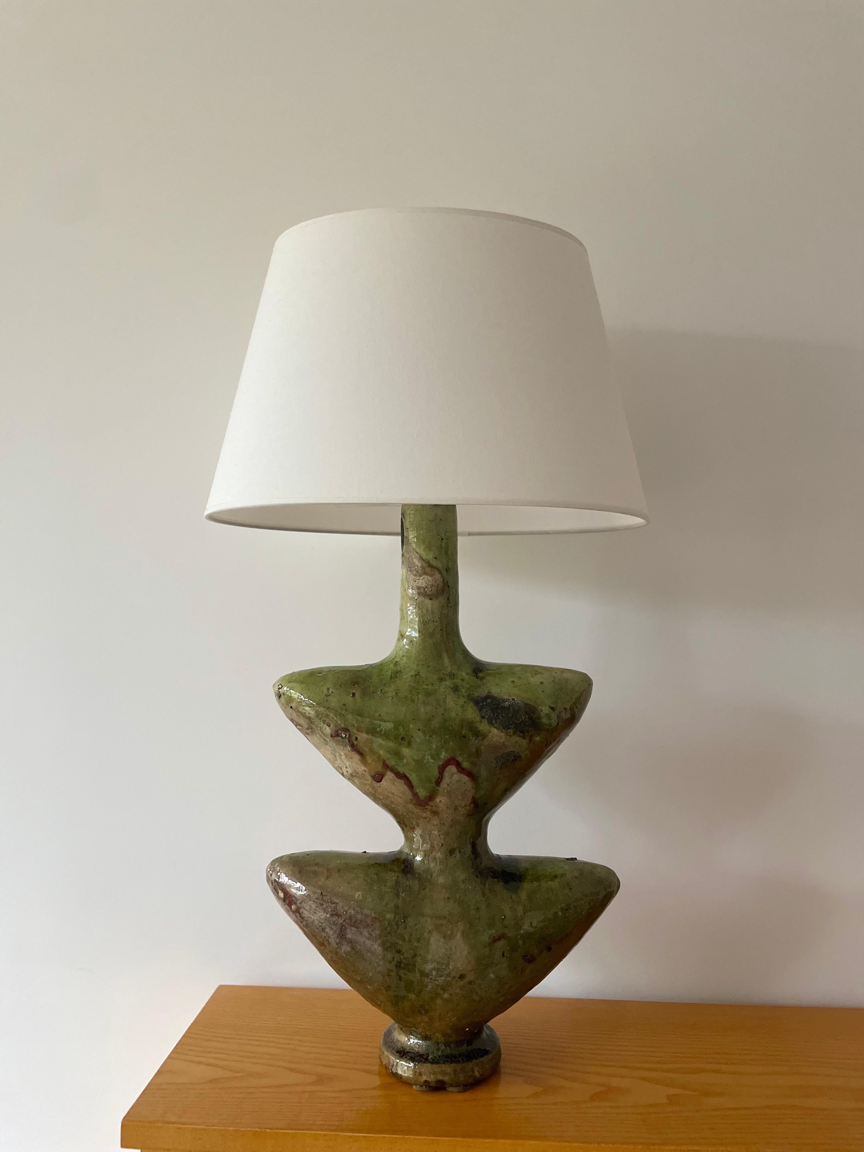 Moroccan Tamegroute Ceramic Lamp 3 For Sale 2