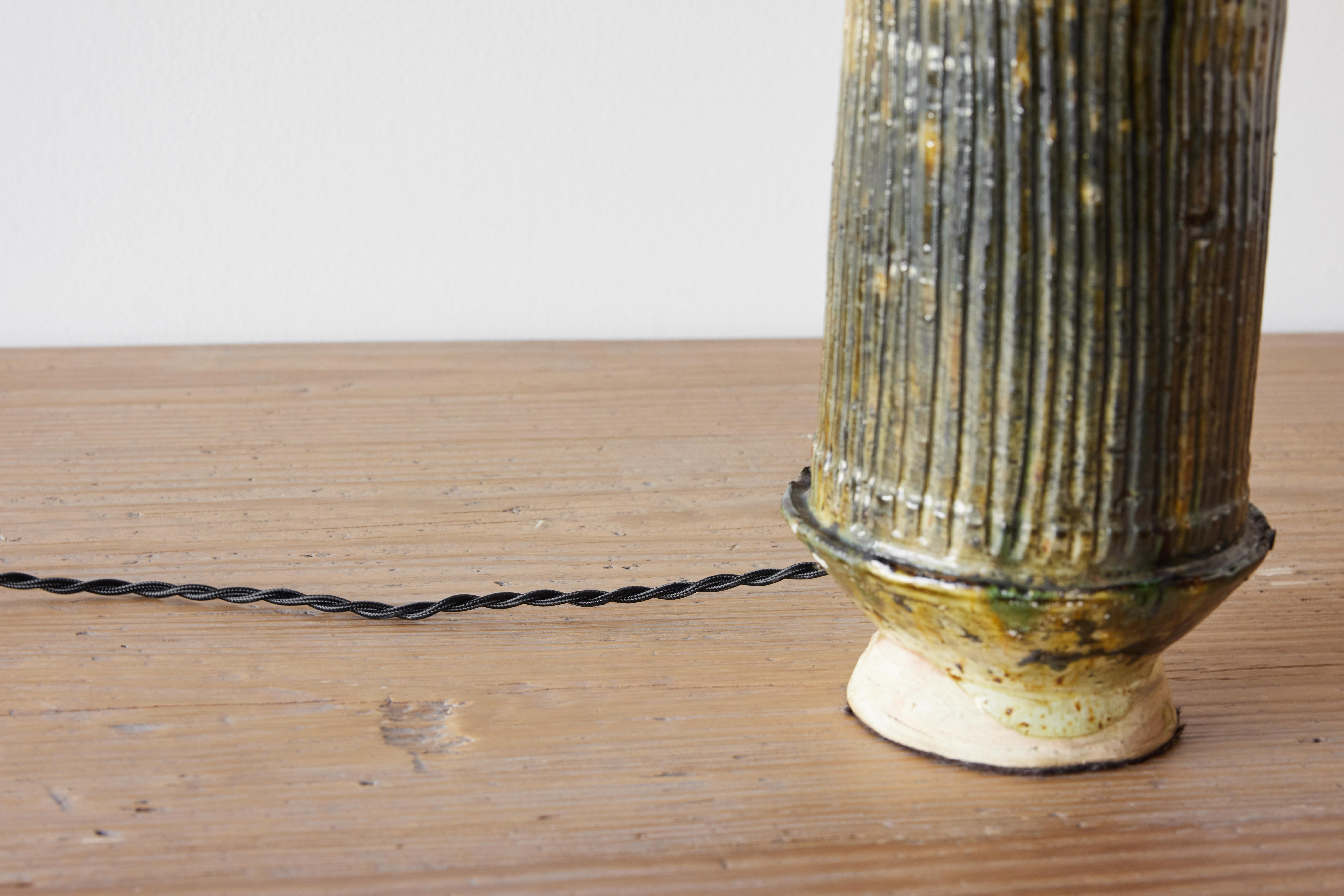 Moroccan Tamegroute Ceramic Lamp In New Condition In Los Angeles, CA
