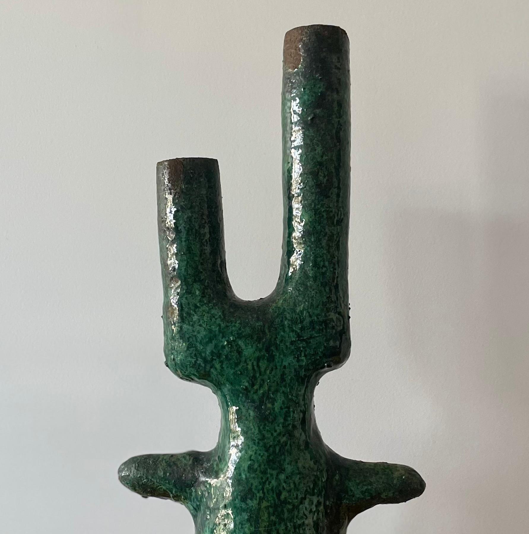 Vase Sculpture Marocaine en Céramique Tamegroute Bon état - En vente à Saint ouen, FR