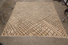 Moroccan Taznakht Rug - Neutral, Cream, Brown, Square