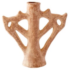 Moroccan Terracotta Candle Holder Handbuilt and Handpainted by the Potter Houda