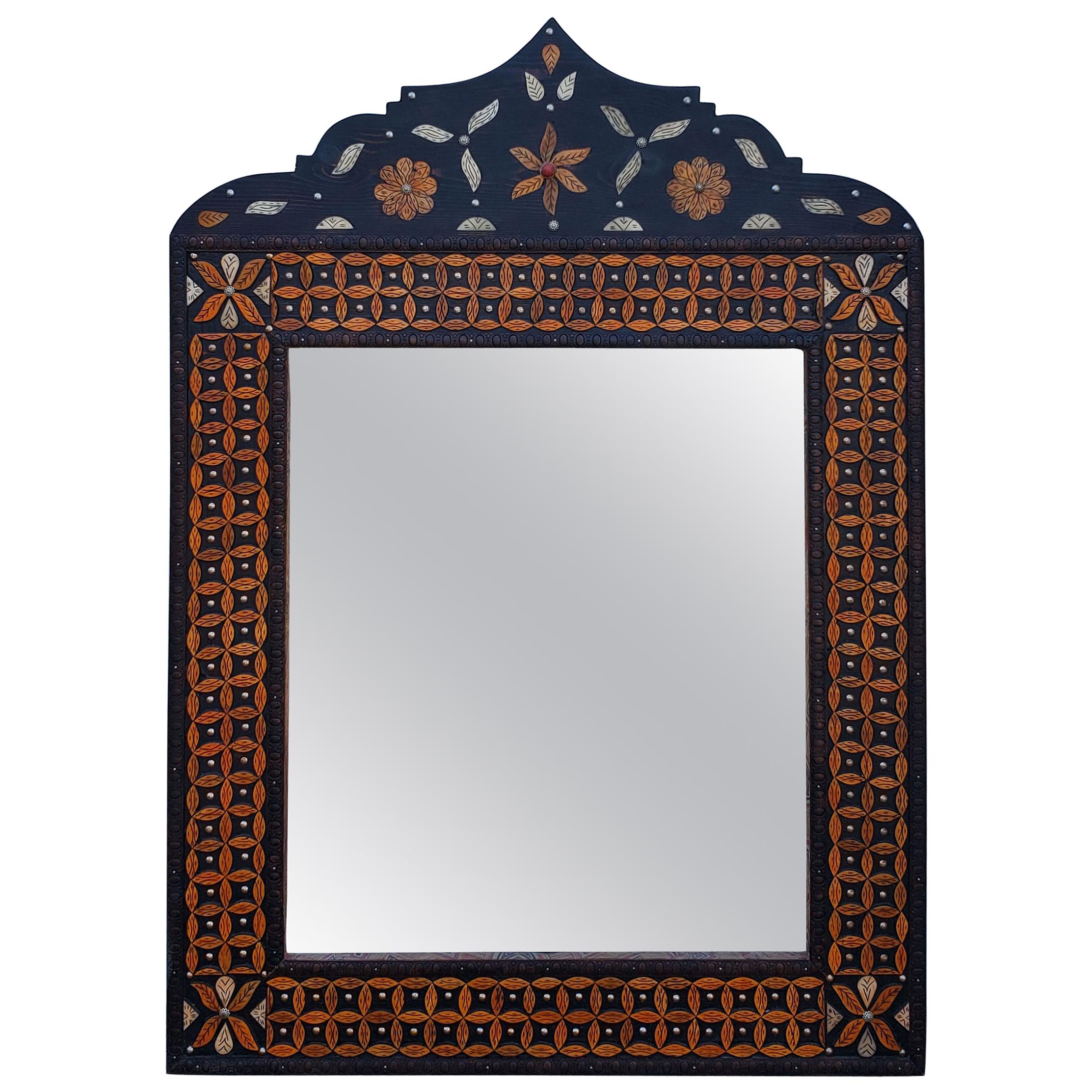 Moroccan Tika Camel Bone Mirror, Dome Shape MARLM23 For Sale