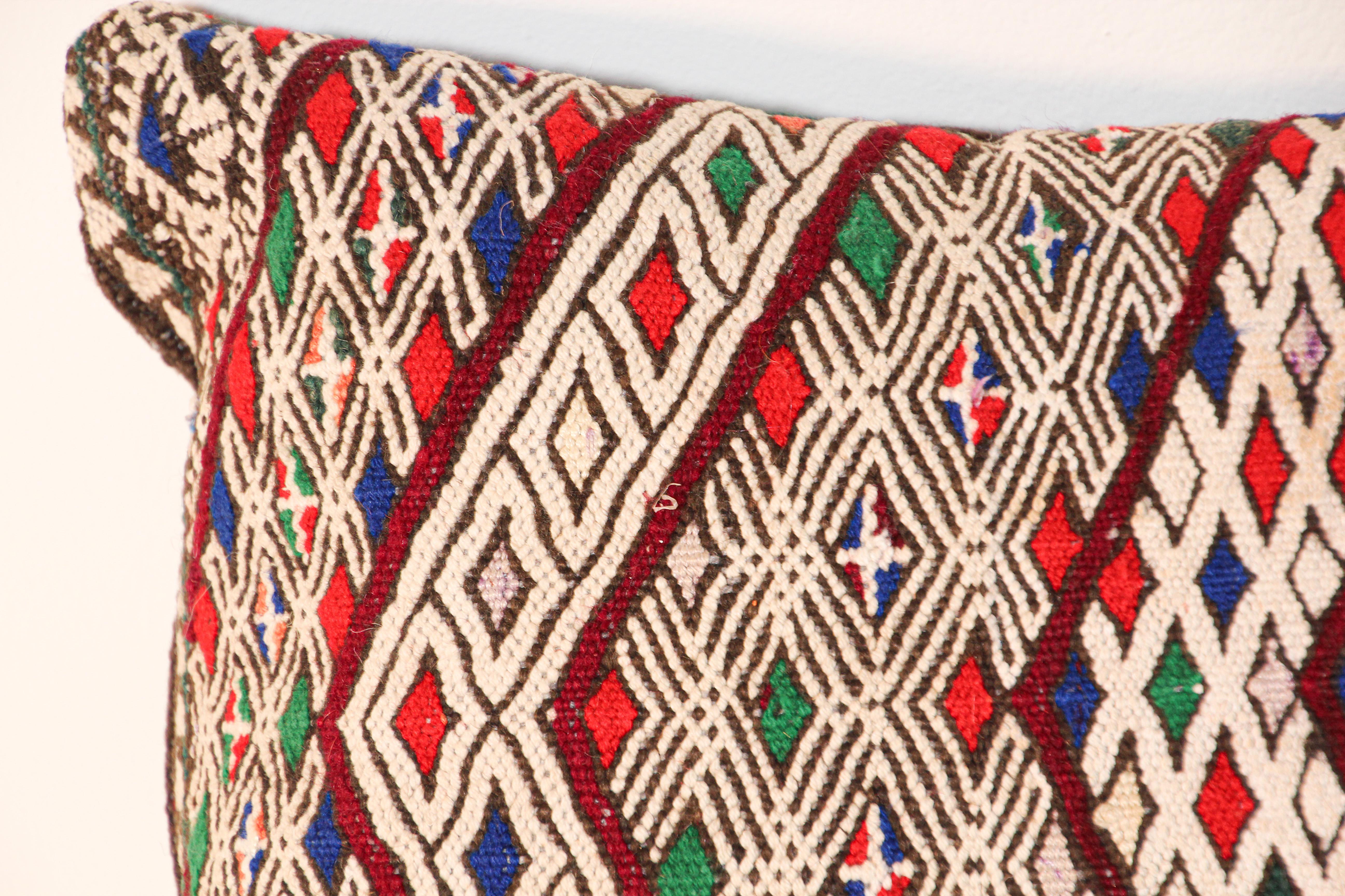 Hand-Woven Moroccan Tribal Berber Throw Pillow