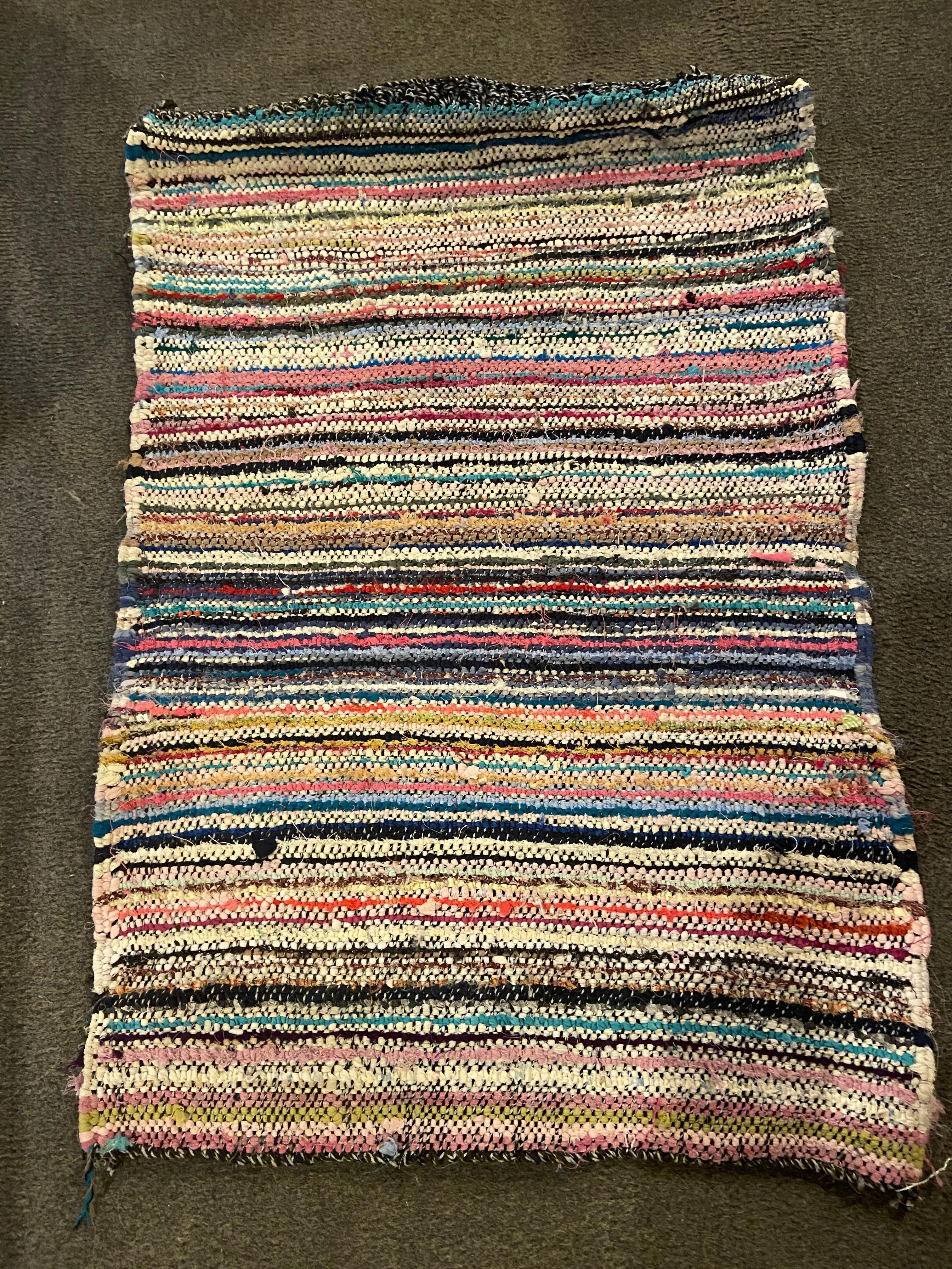 Late 20th Century Moroccan Tribal Boho Chic Rug in Multi-Colors