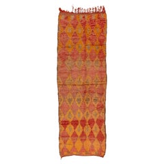 Moroccan Tribal Diamond Motif Rug Rusted Red