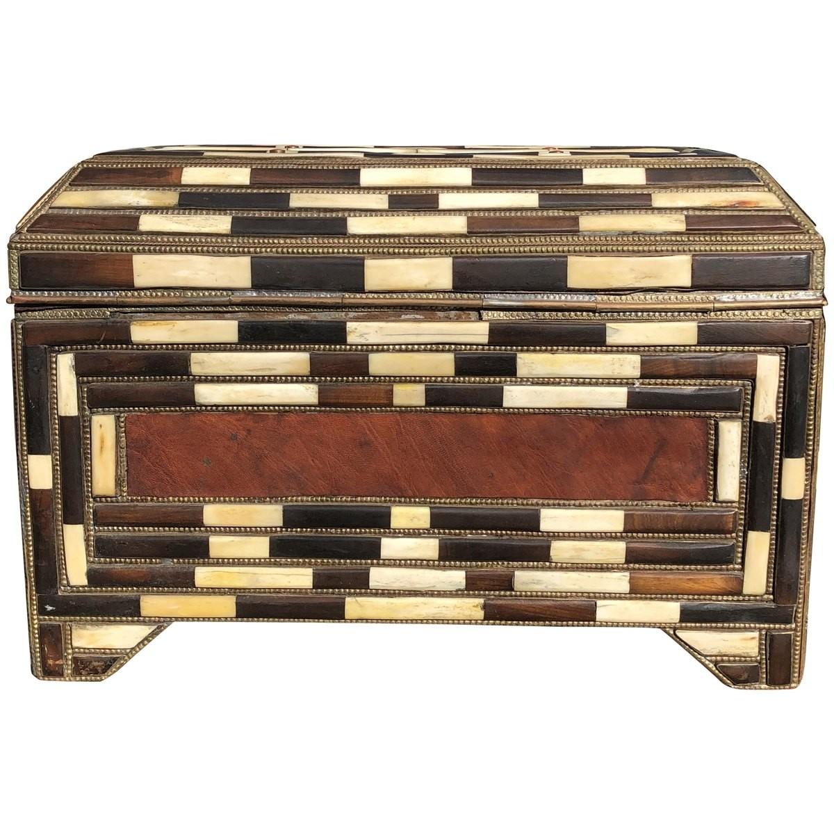 Wood Moroccan Tribal Dowry Chest For Sale