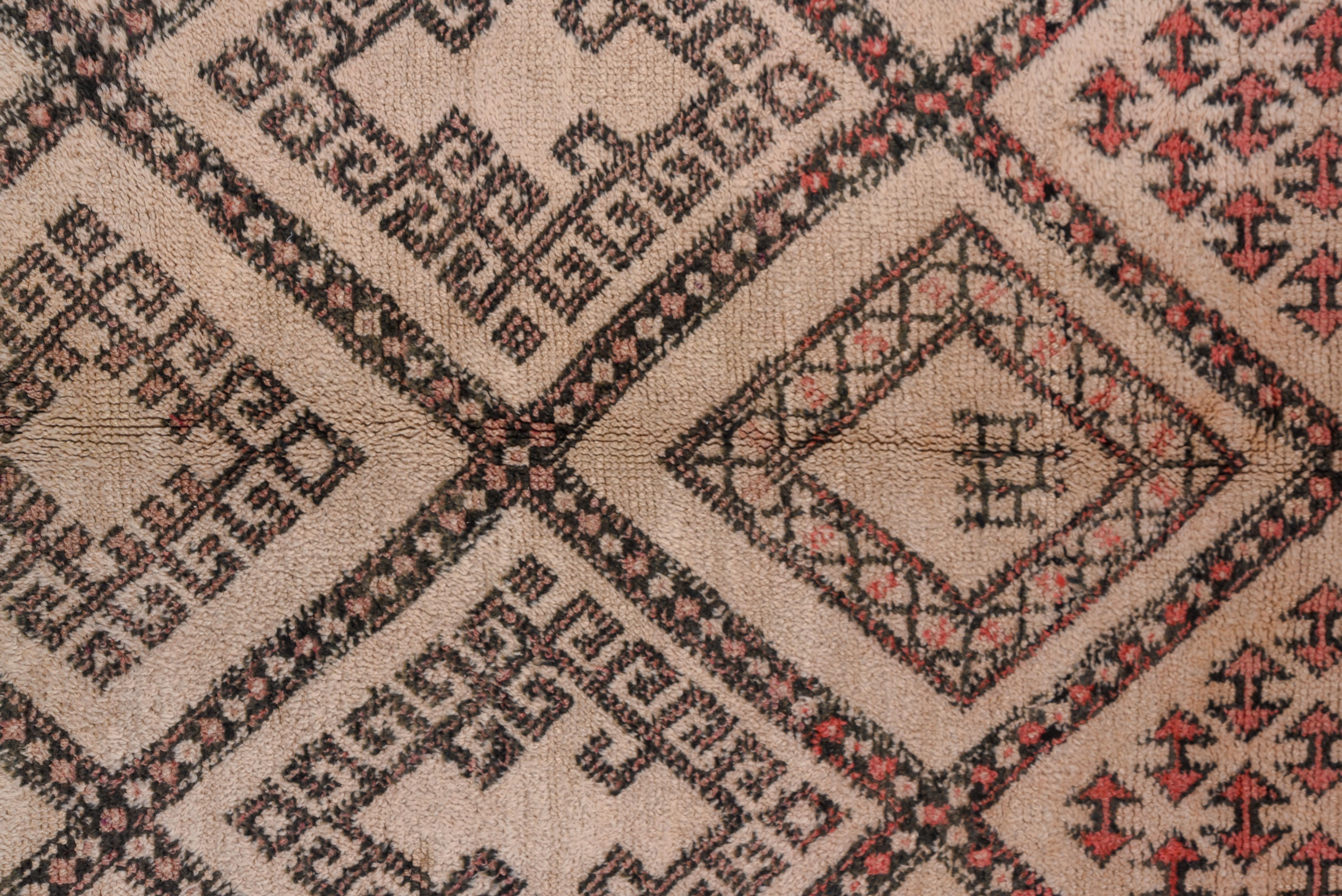 Moroccan Tribal Geometric Rug with Diamonds and Inner Detailing Across Field For Sale 1