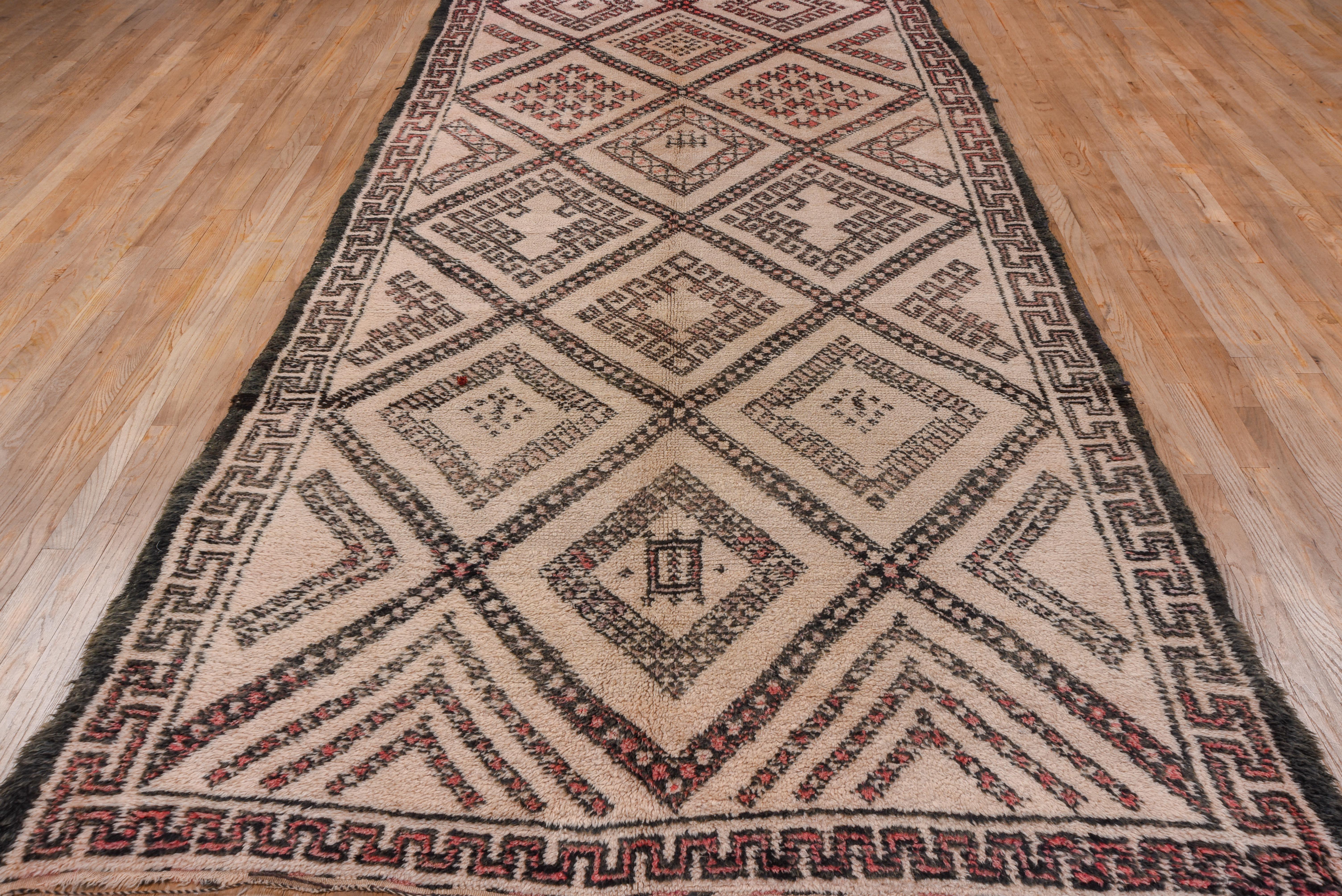 Moroccan Tribal Geometric Rug with Diamonds and Inner Detailing Across Field For Sale 2