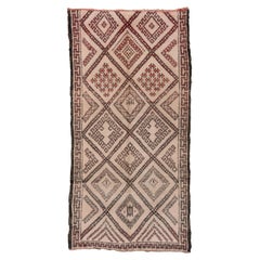 Vintage Moroccan Tribal Geometric Rug with Diamonds and Inner Detailing Across Field
