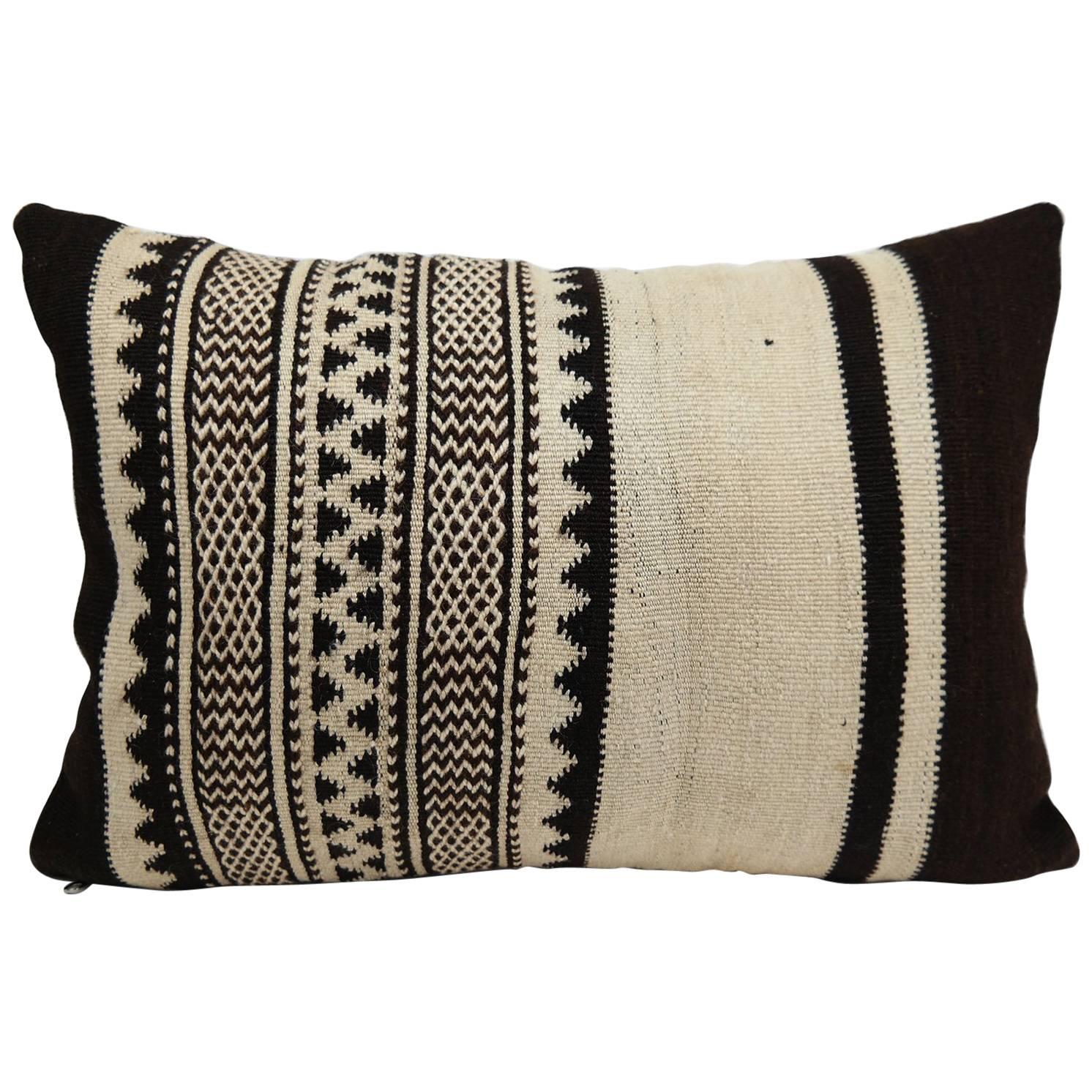 Moroccan Tribal Pillow  Vintage Kilim Cushion from Morocco For Sale