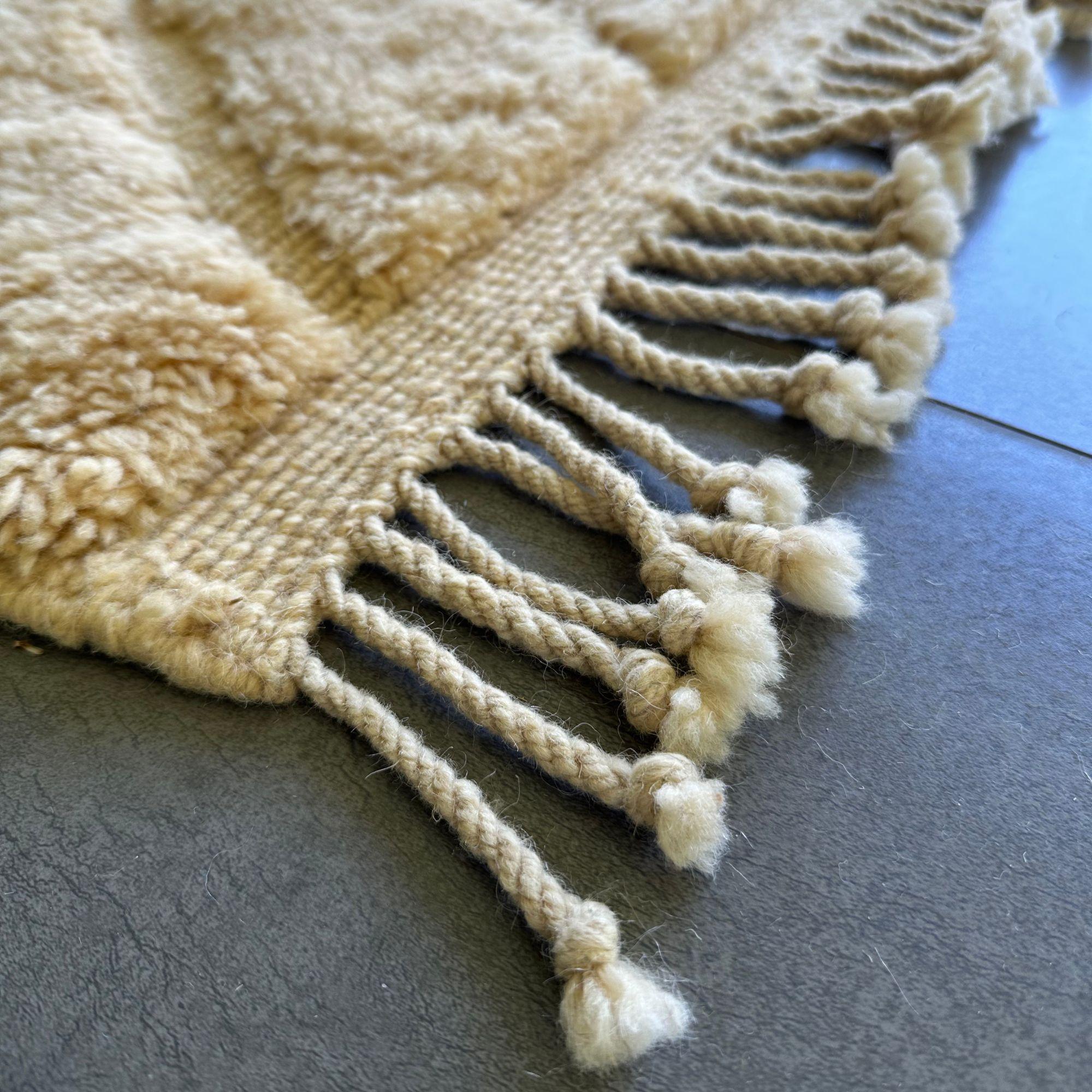 Moroccan Tribal Rug Serene Serenade, Handwoven Creme Textured Design, MTO In New Condition For Sale In Publishing City, SH