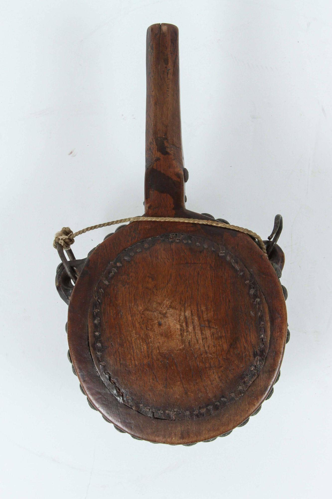 Moroccan Tribal Wood Flask For Sale 1