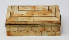Moroccan Trinket Box Inlaid with Bone and Brass