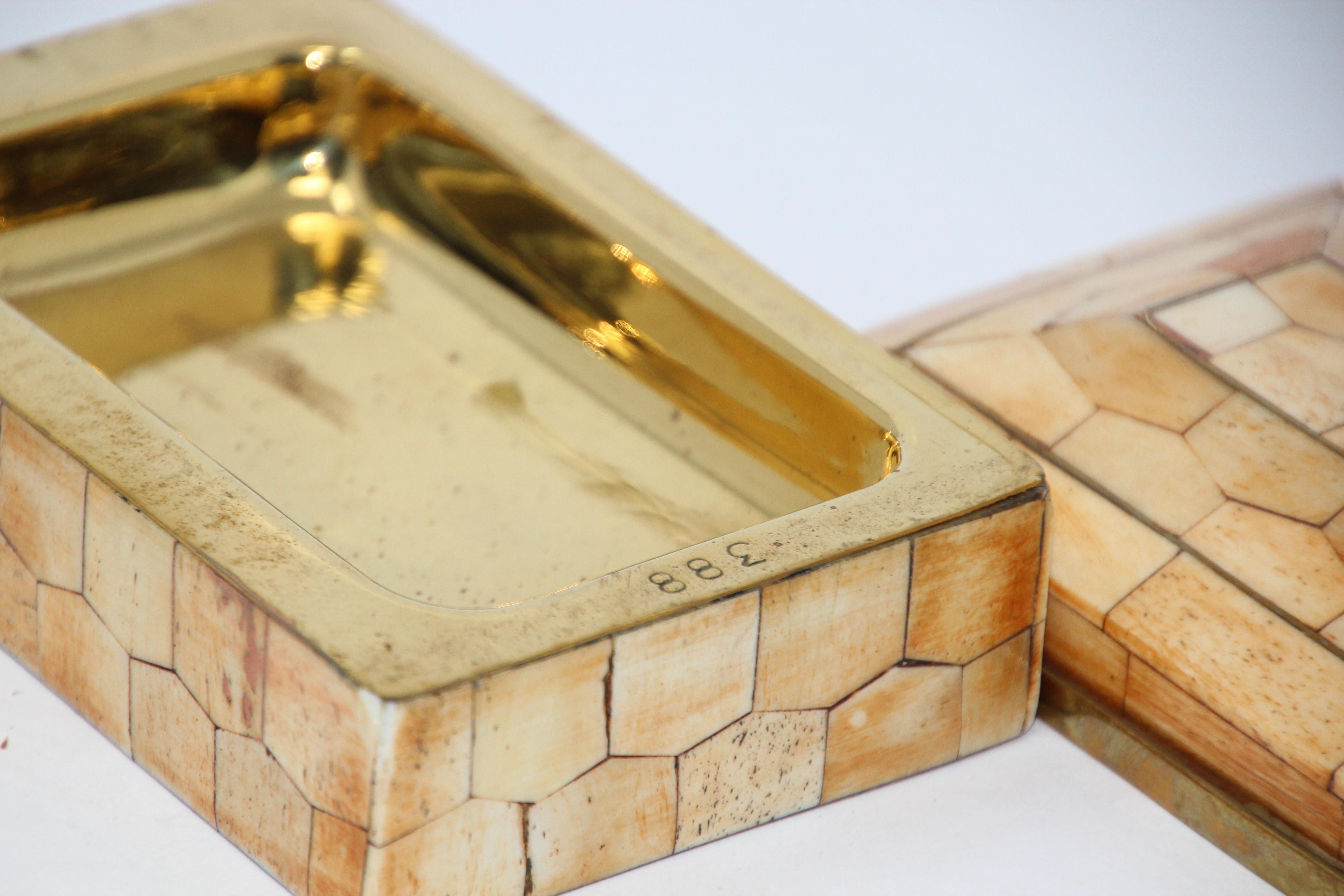 Moroccan Trinket Box Inlaid with Bone and Brass 2