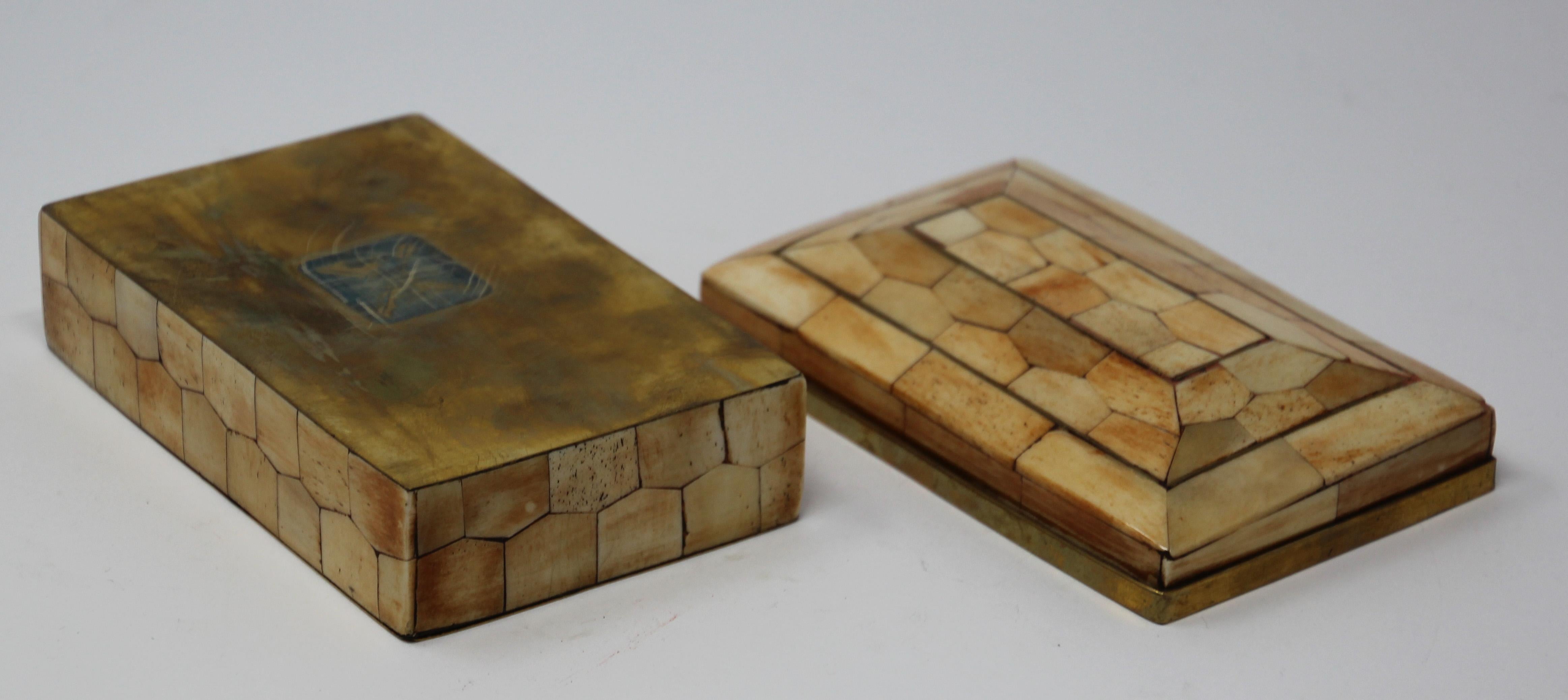 Moroccan Trinket Box Inlaid with Bone and Brass 3