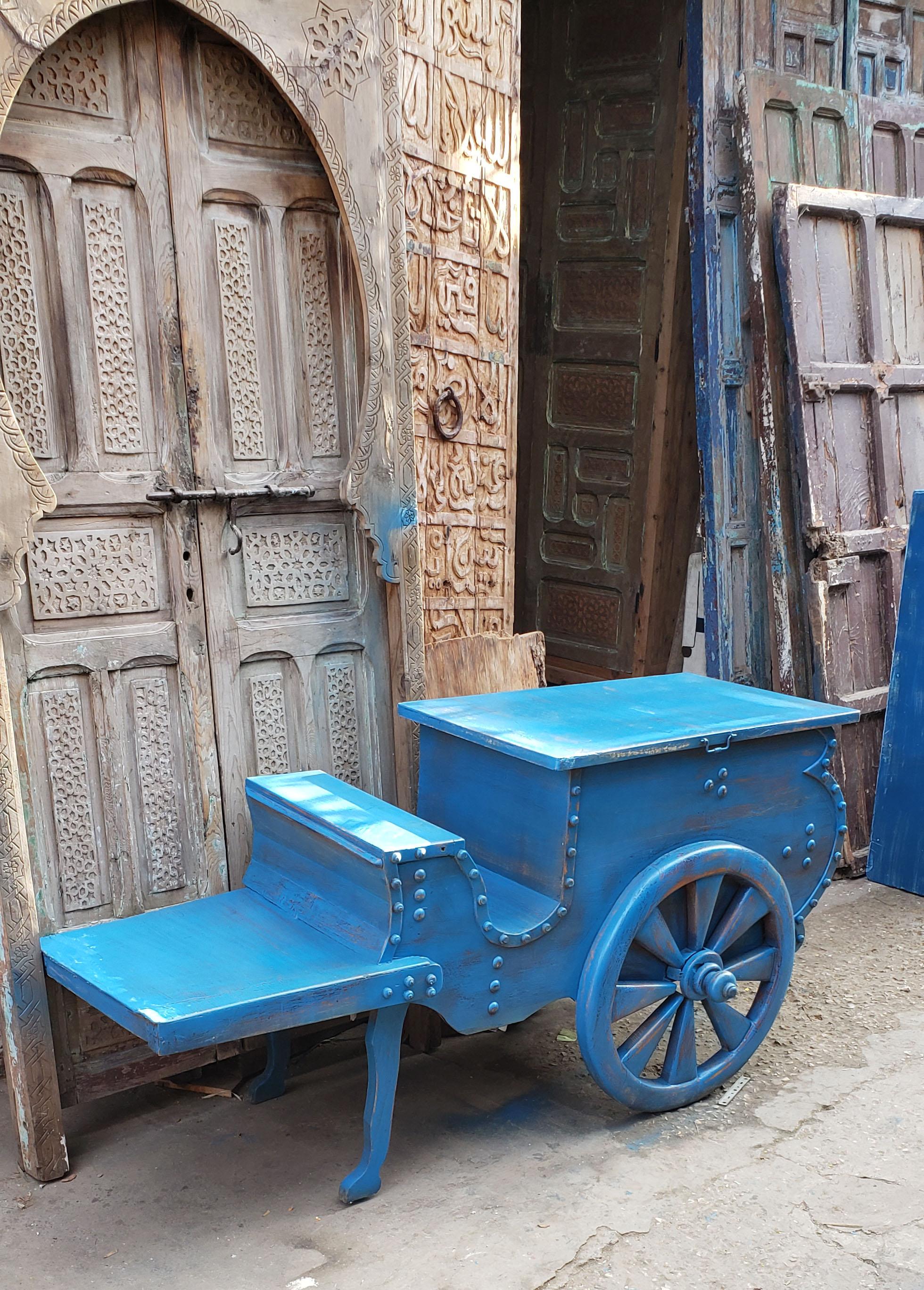 turquoise bar cart