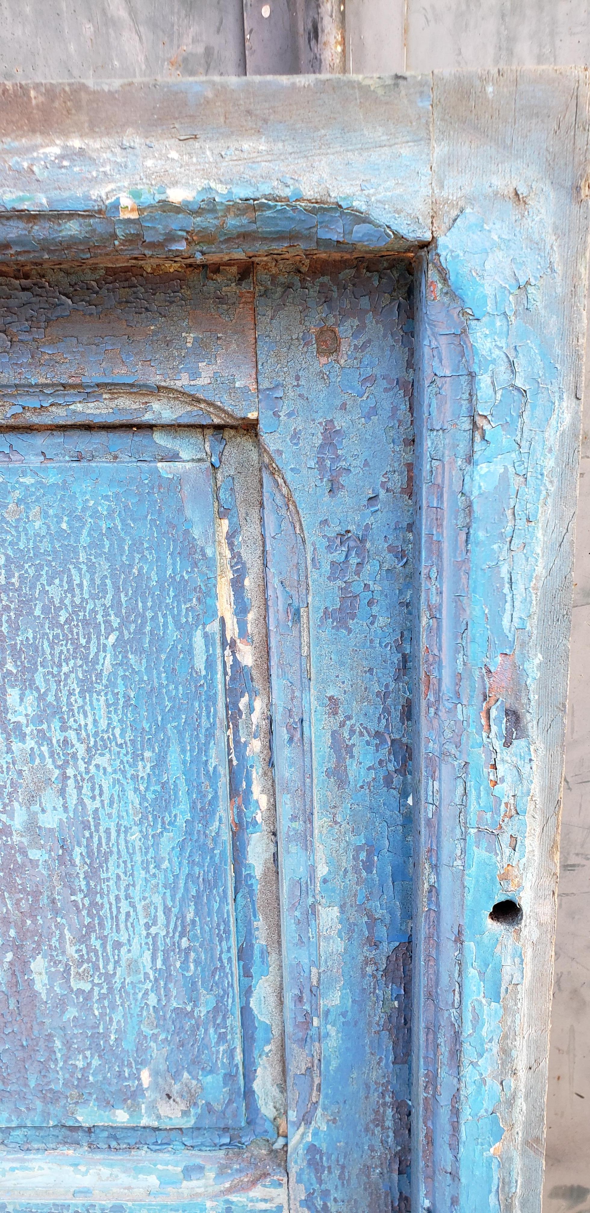 Mid-20th Century Moroccan Turquoise Old Window Frame, 23MO56 For Sale