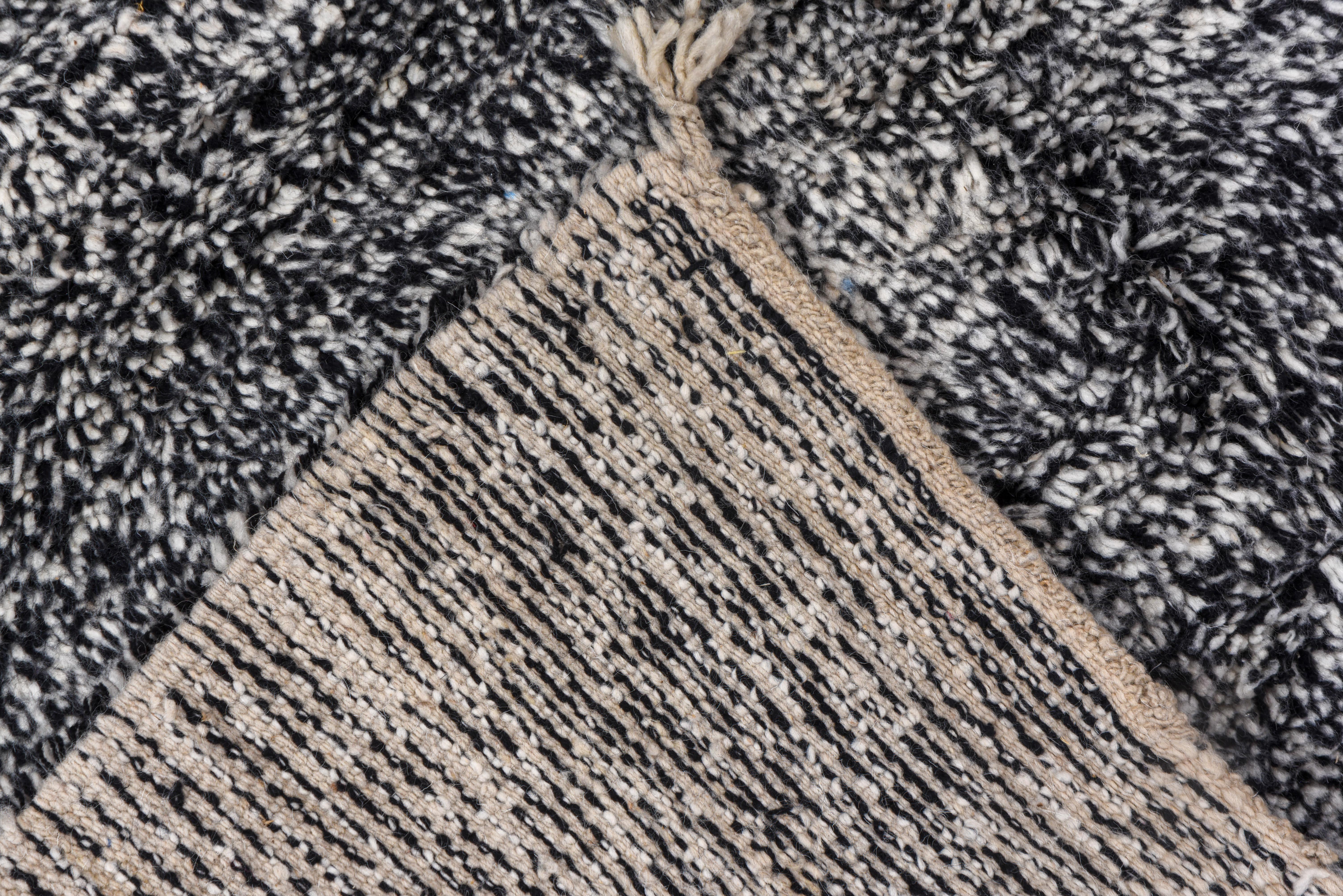 Hand-Knotted Moroccan village carpet solid grey For Sale