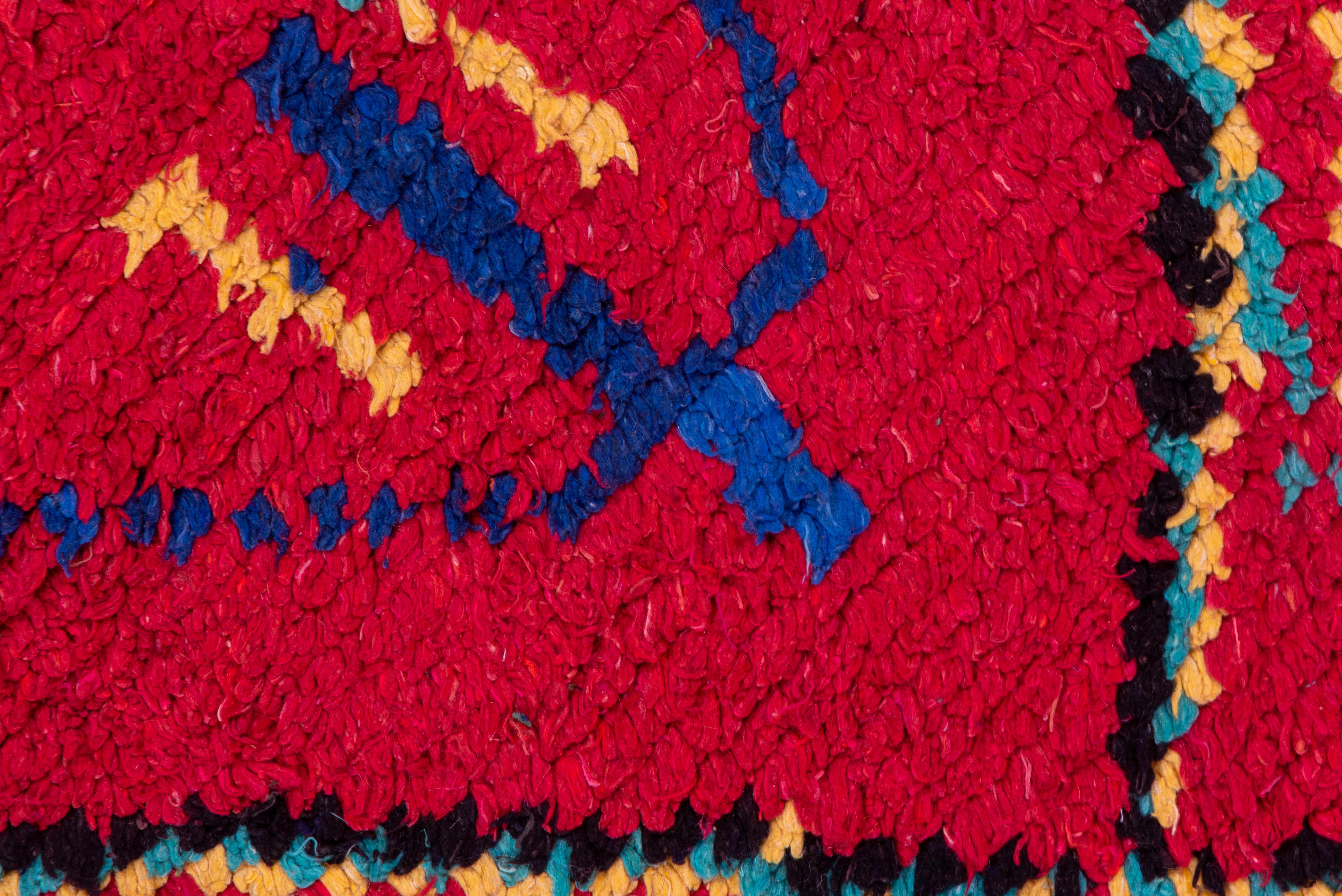 Wool Moroccan Village Rug in Multicolor For Sale