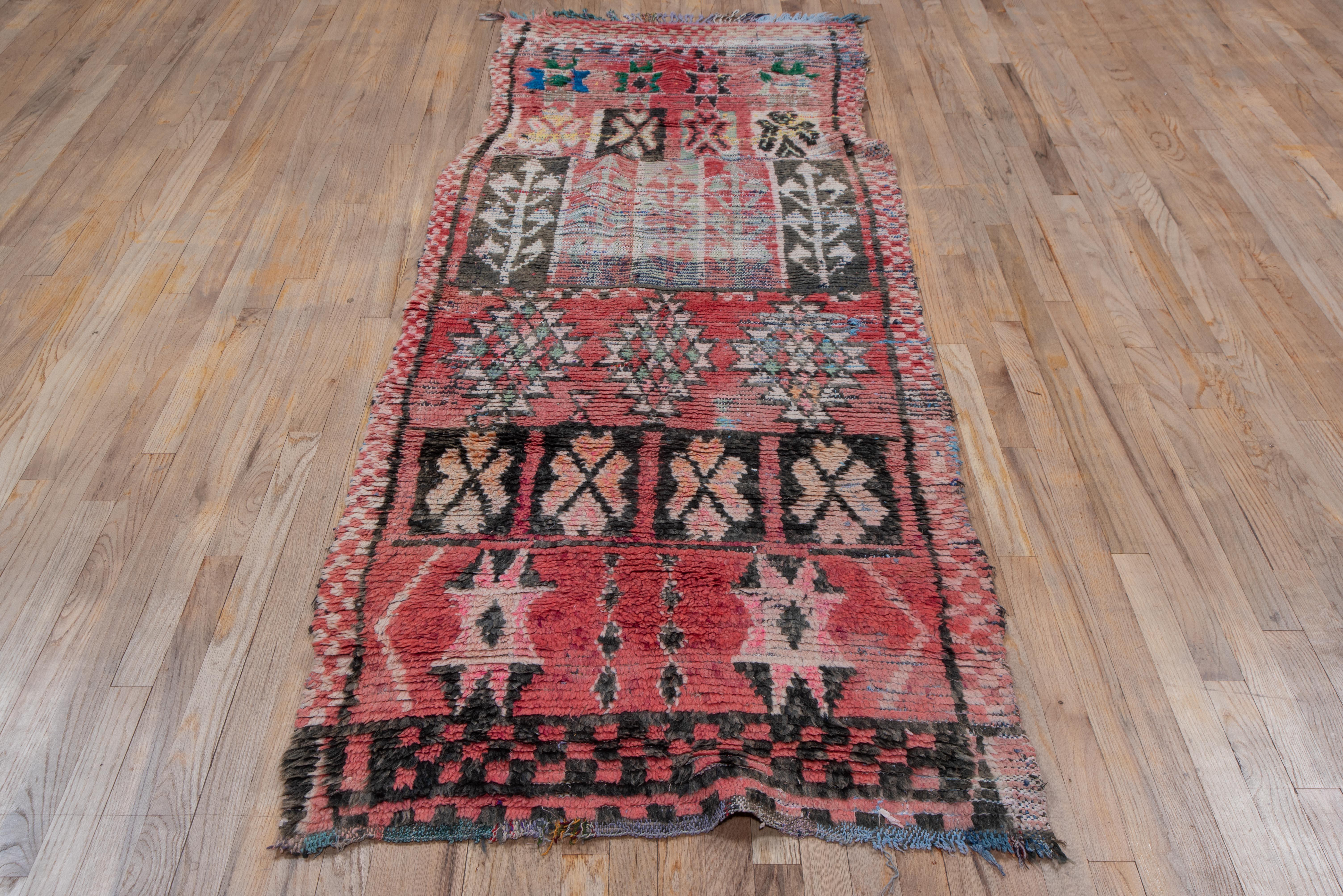 Moroccan Village Rug in Red with Trible Accents For Sale 1