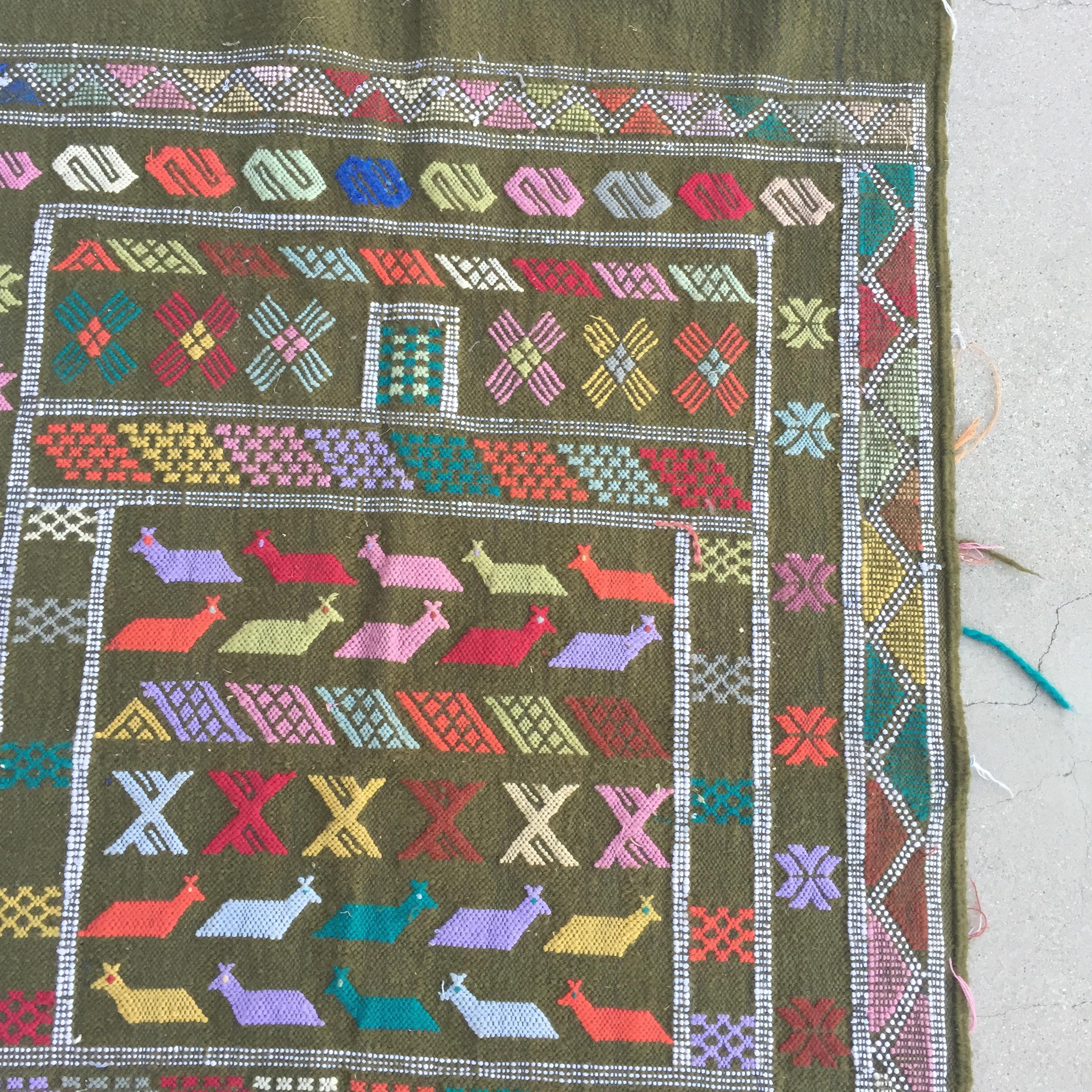 20th Century 1980s Vintage Moroccan Berber Rug For Sale