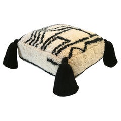 Vintage Marokkanische Wolle Pouf Bodenkissen