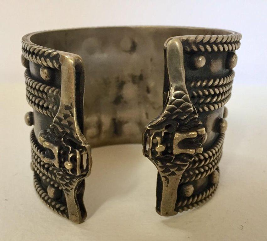 Hammered Moroccan Vintage Berber Tribal Ethnic Cuff For Sale