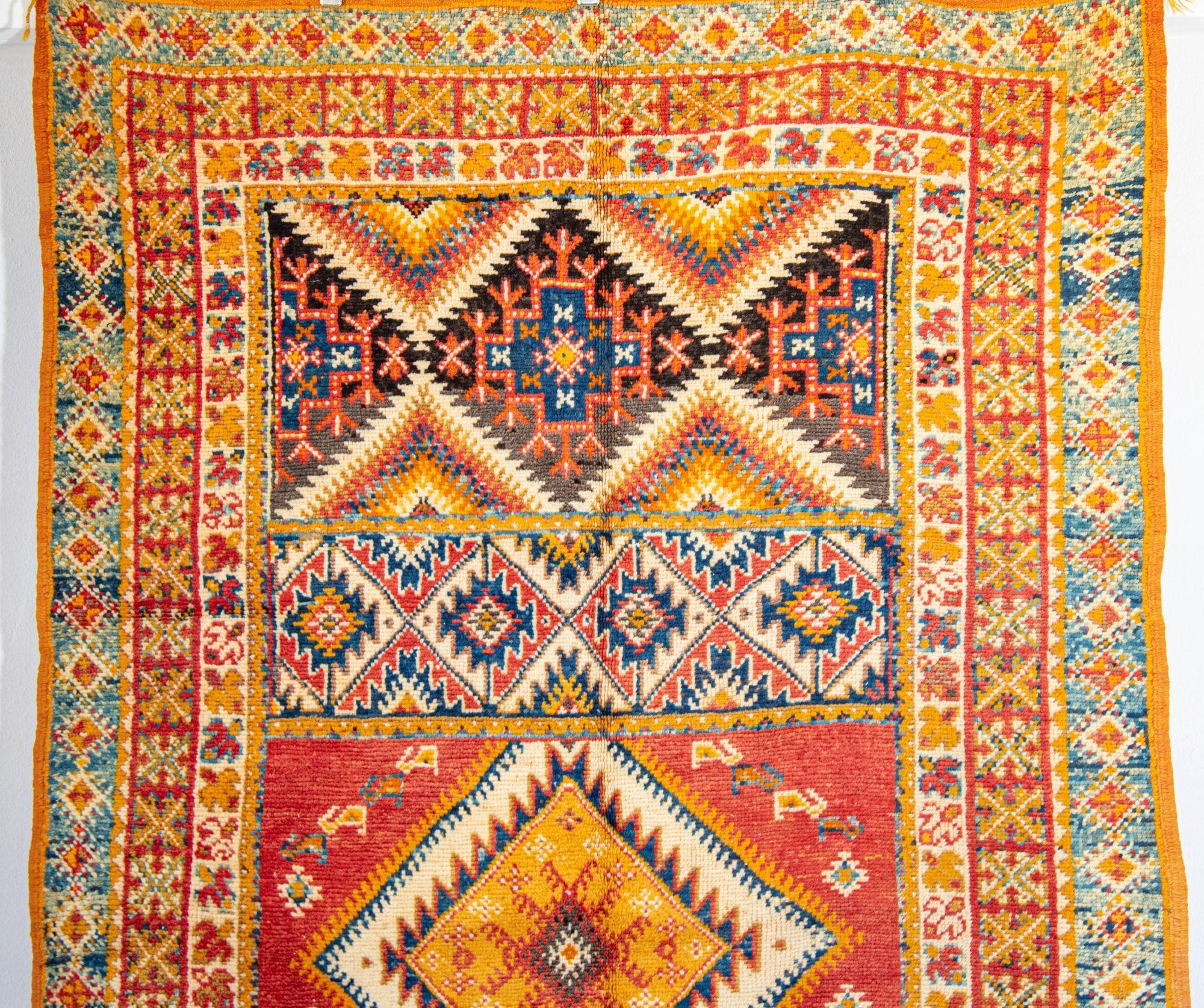 Arte popolare Tappeto berbero marocchino vintage Boujad 1960s in vendita