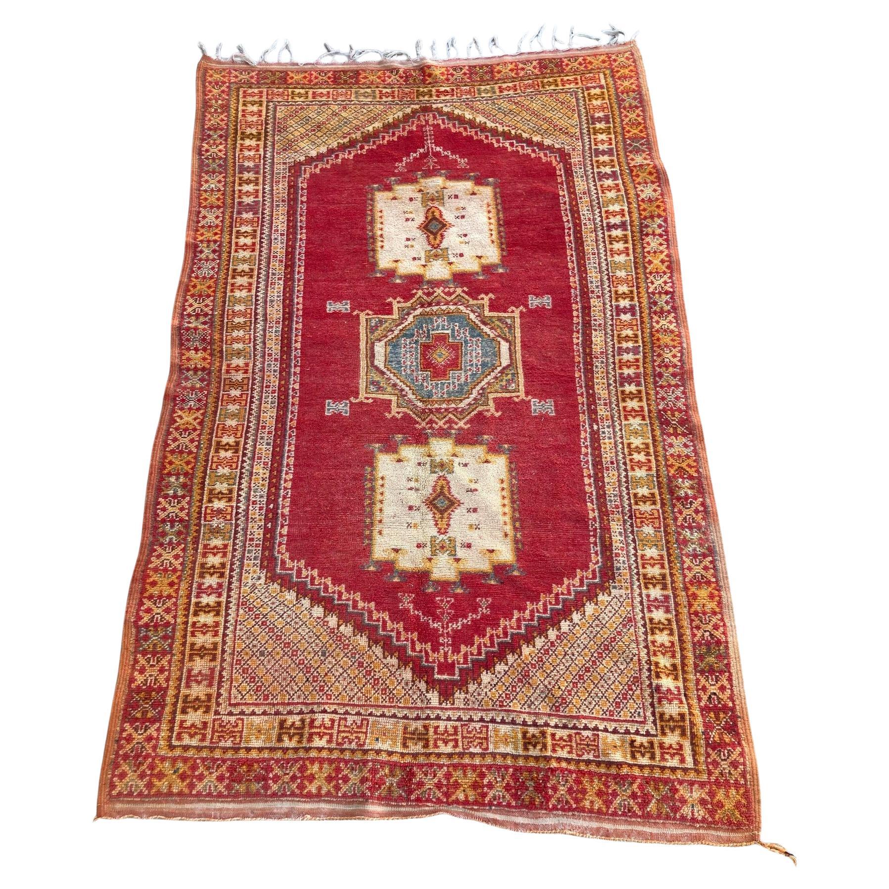 Tappeto tribale berbero marocchino vintage Boujad 1960s in vendita