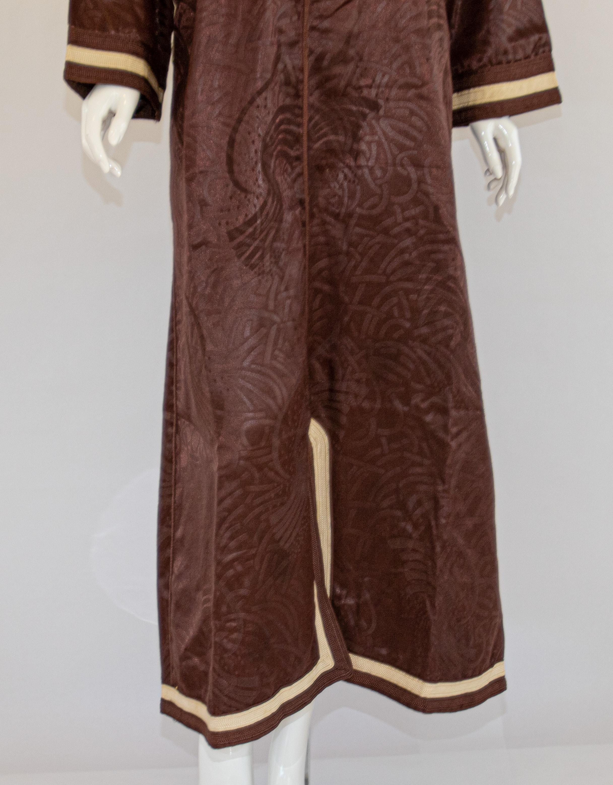 Moroccan Vintage Brown Caftan, 1970 Maxi Dress Kaftan For Sale 4