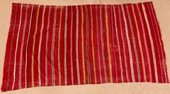 1960s Moroccan Vintage Flat-Weave Ethnic Textile Rug