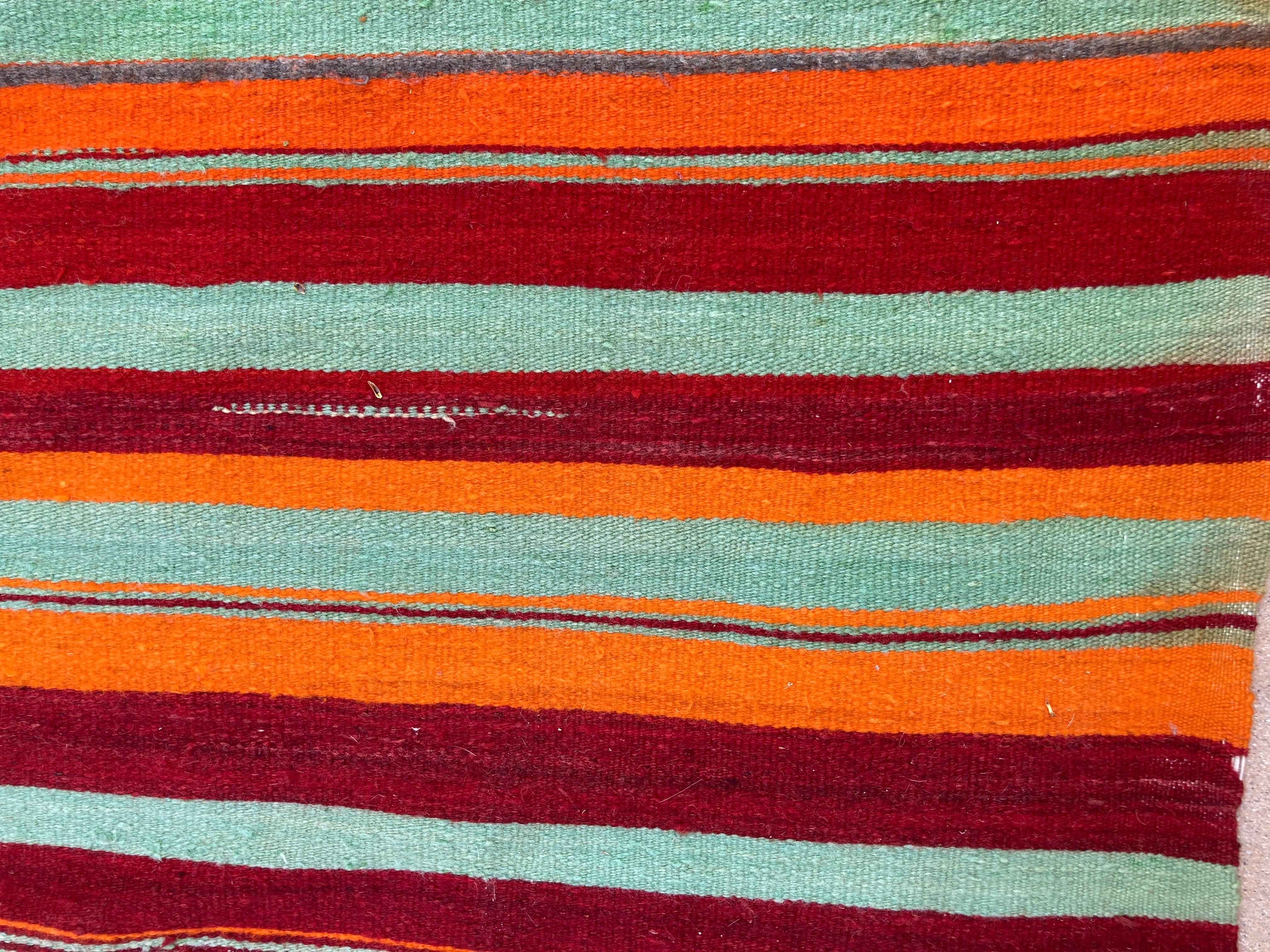 Moroccan Vintage Flat-Weave Kilim Rug North Africa For Sale 8