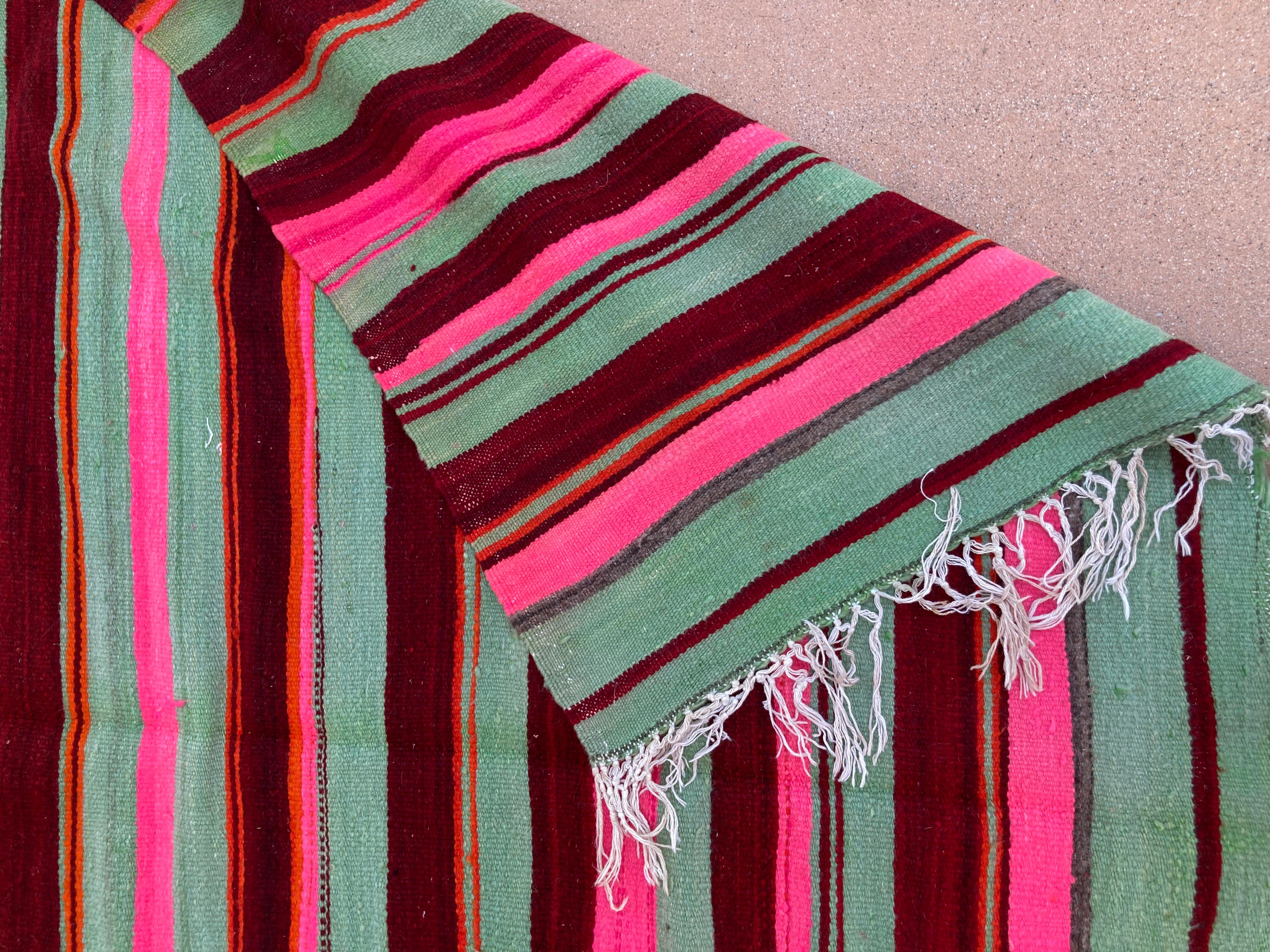 Moroccan Vintage Flat-Weave Kilim Rug North Africa For Sale 9