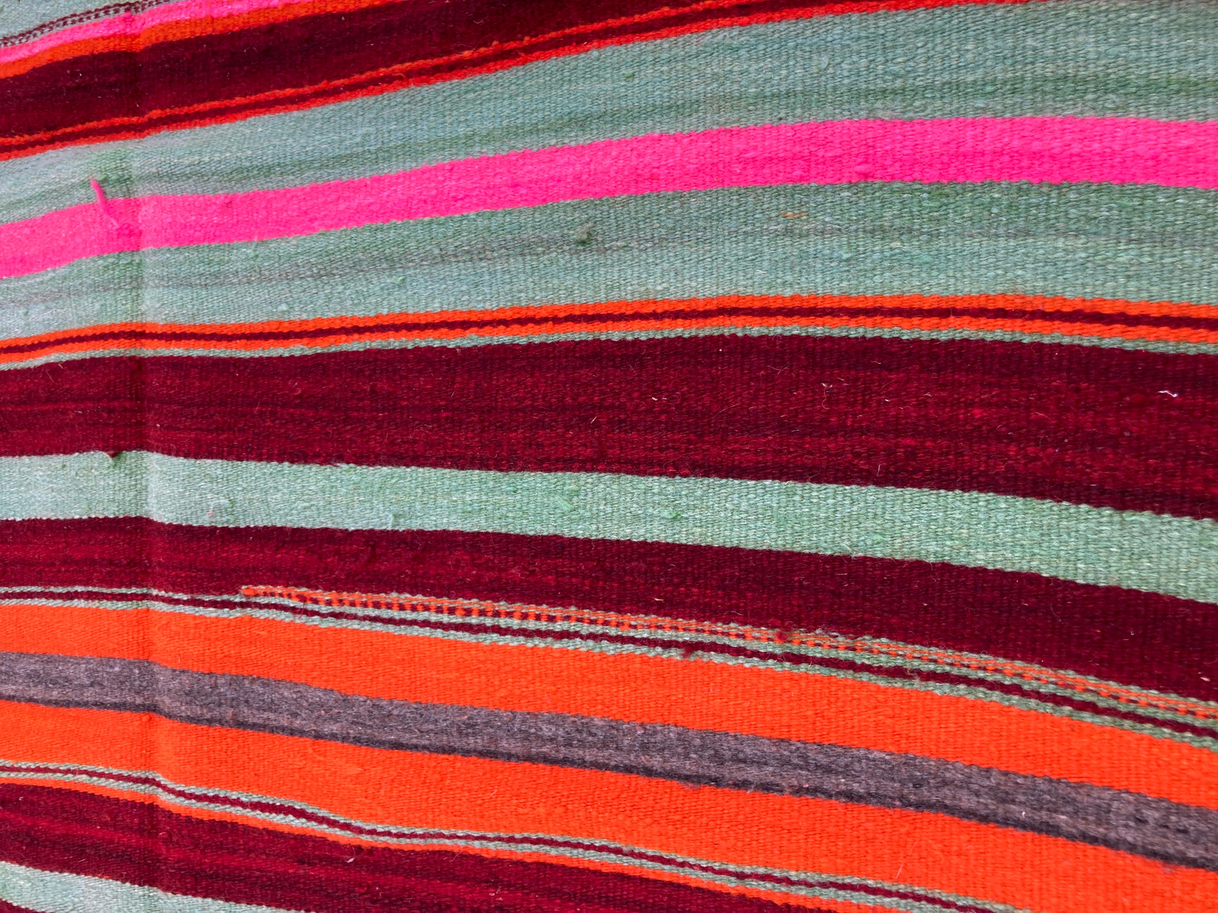 Moroccan Vintage Flat-Weave Kilim Rug North Africa For Sale 2