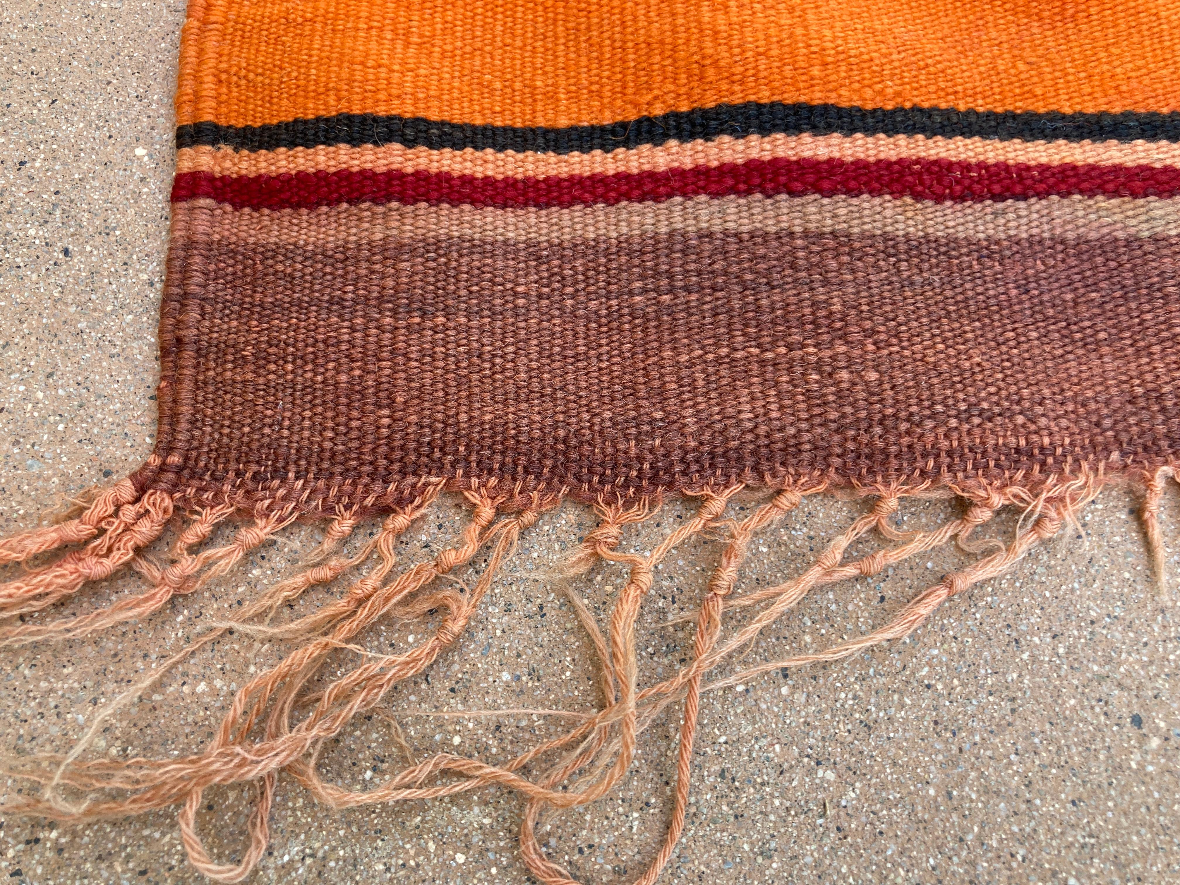 Moroccan Vintage Flat-Weave Stripe Kilim Rug For Sale 1