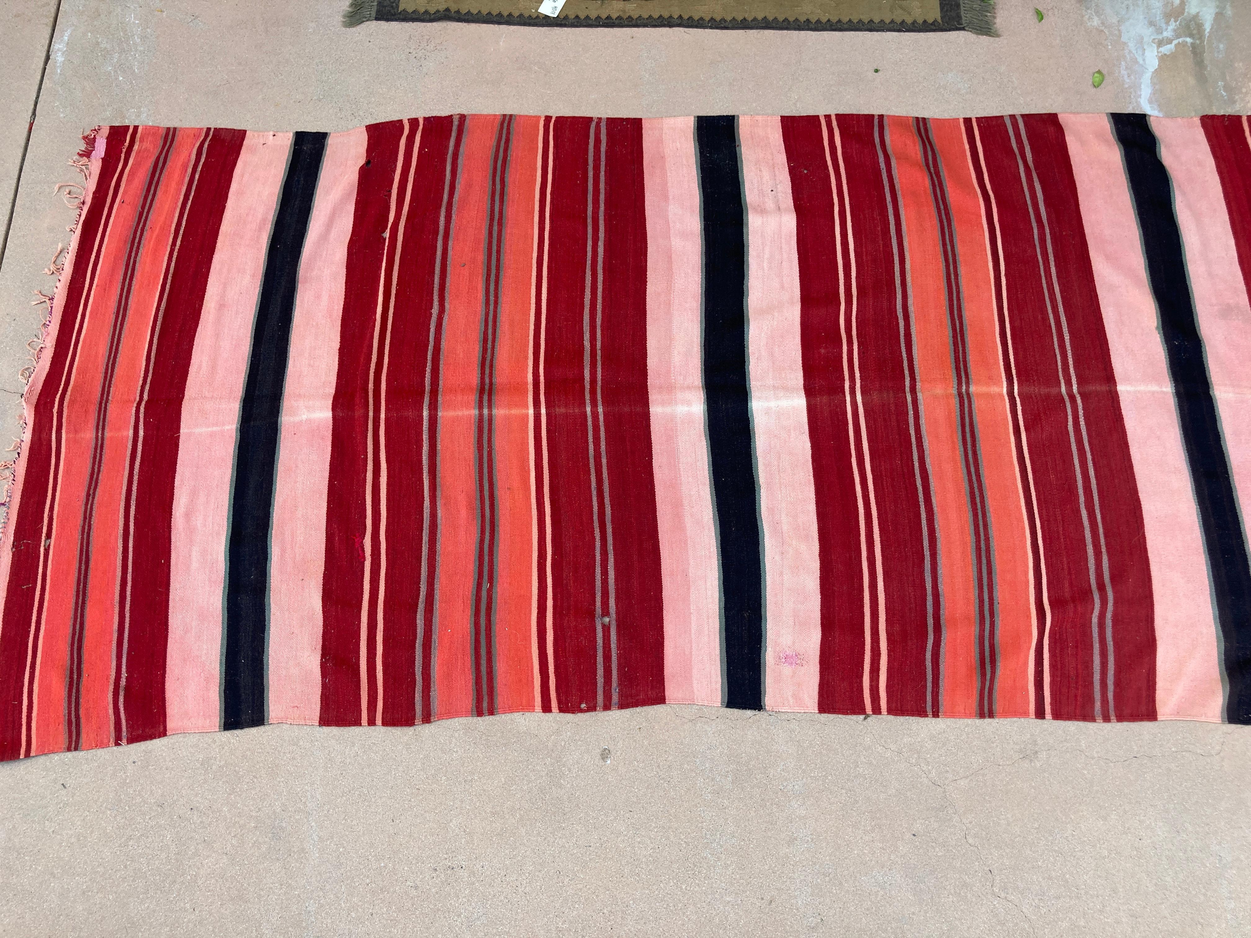 Moroccan Vintage Flat-Weave Tribal Kilim Rug For Sale 12