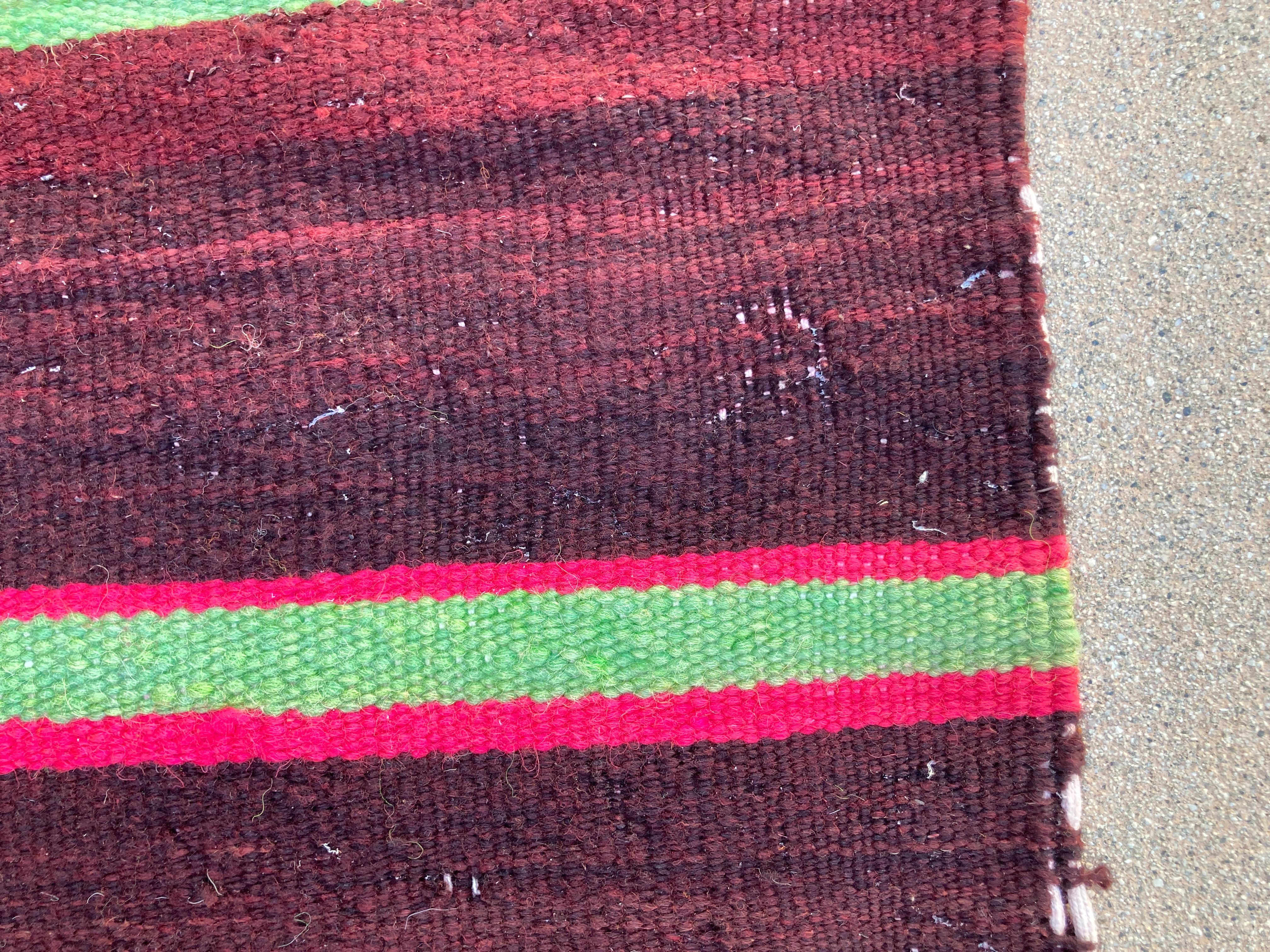 1960s Moroccan Vintage Flat-Weave Berber Rug For Sale 2