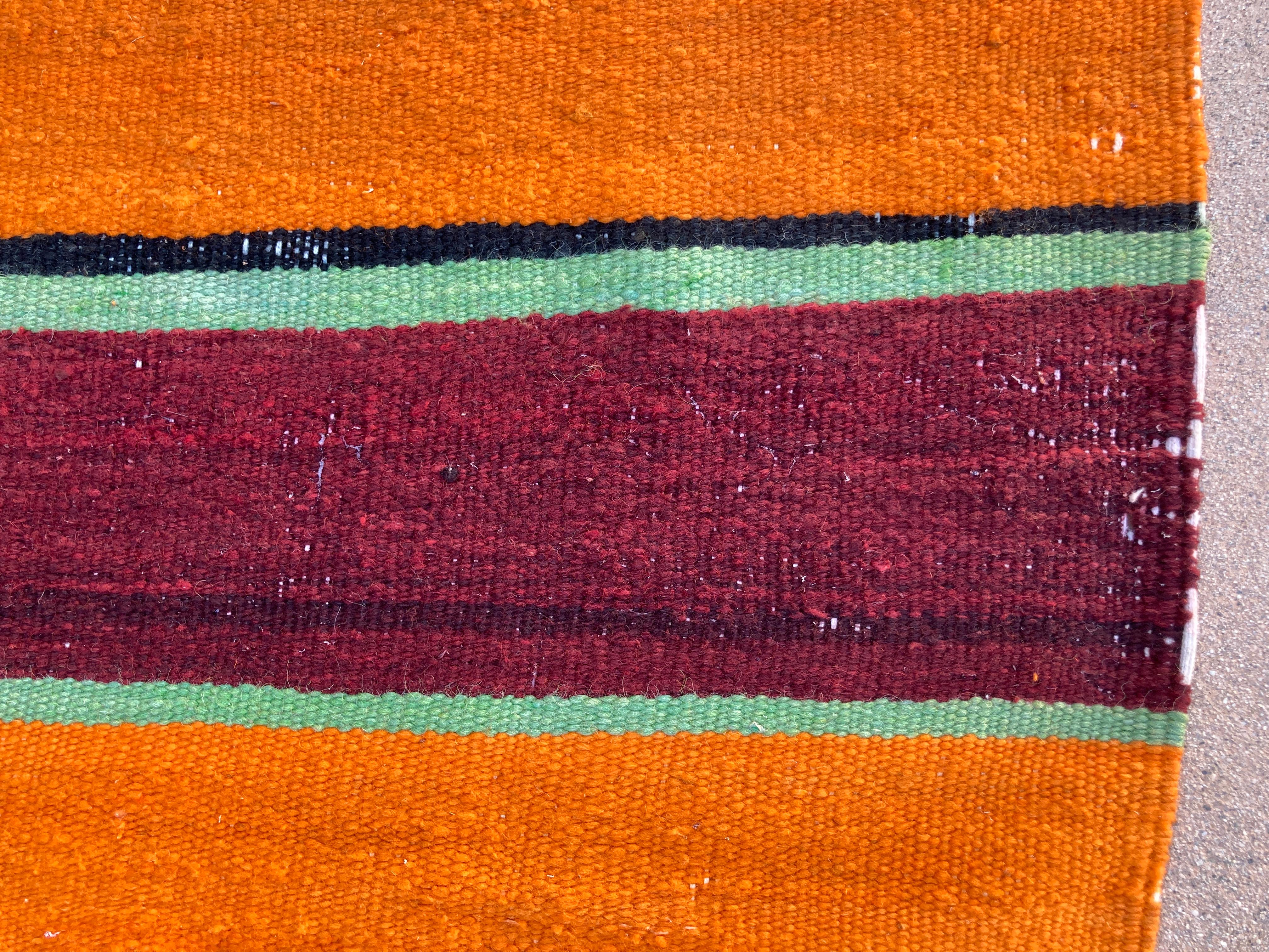 1960s Moroccan Vintage Flat-Weave Berber Rug For Sale 3
