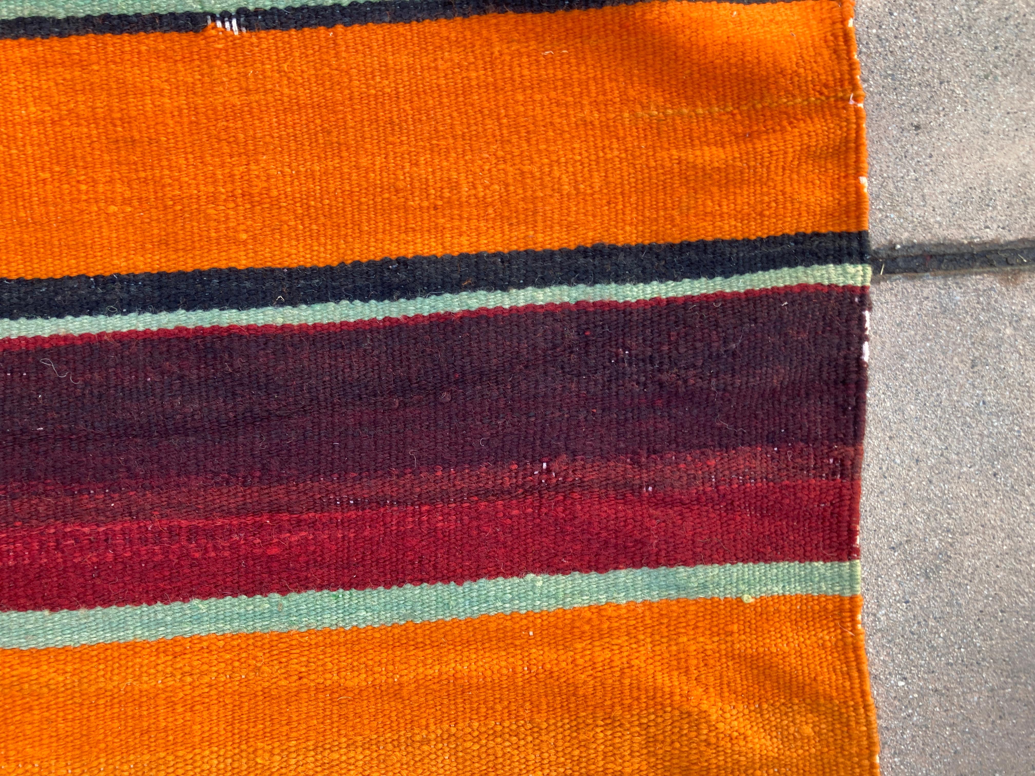 1960s Moroccan Vintage Flat-Weave Berber Rug For Sale 4