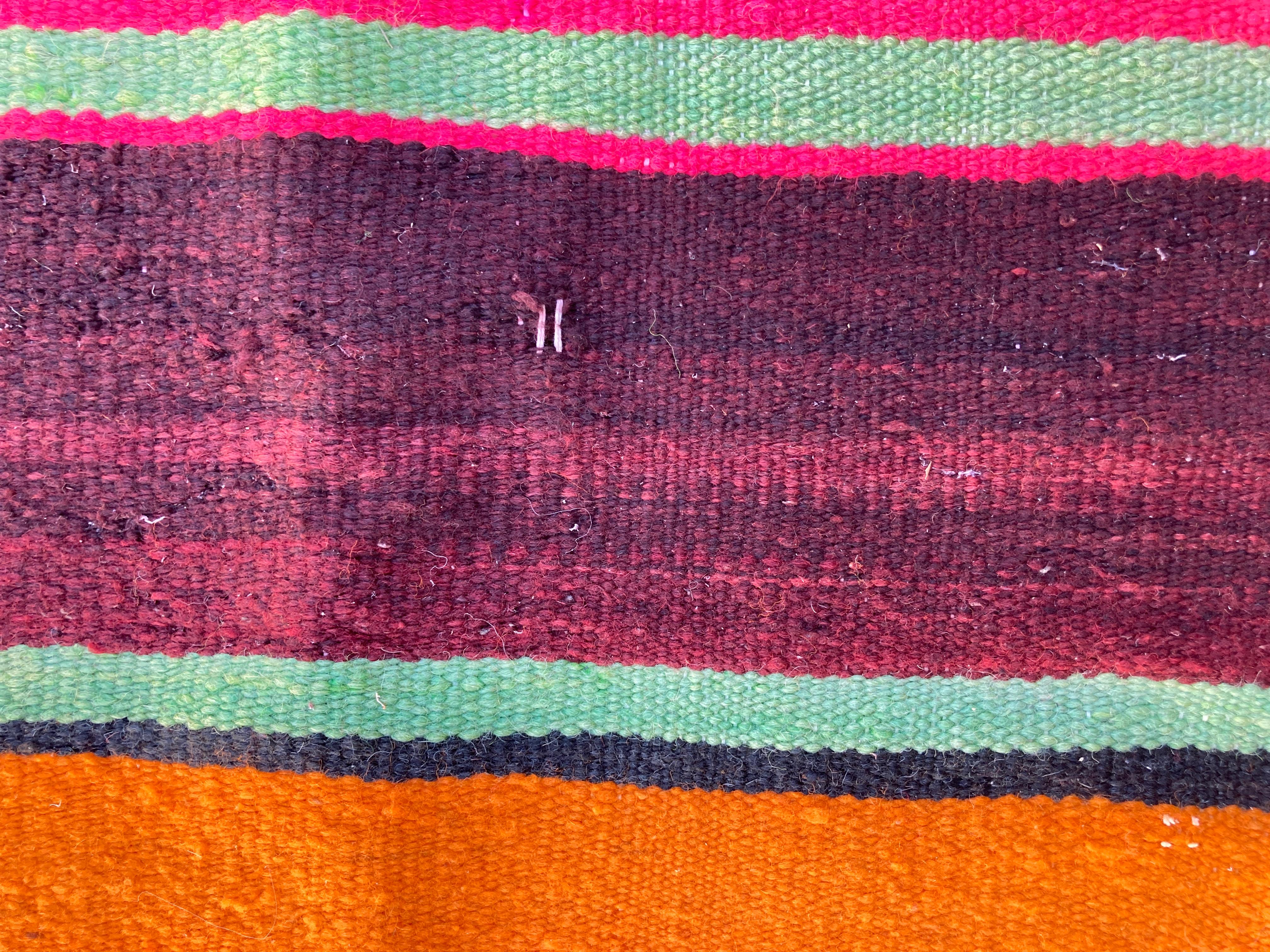 1960s Moroccan Vintage Flat-Weave Berber Rug For Sale 8