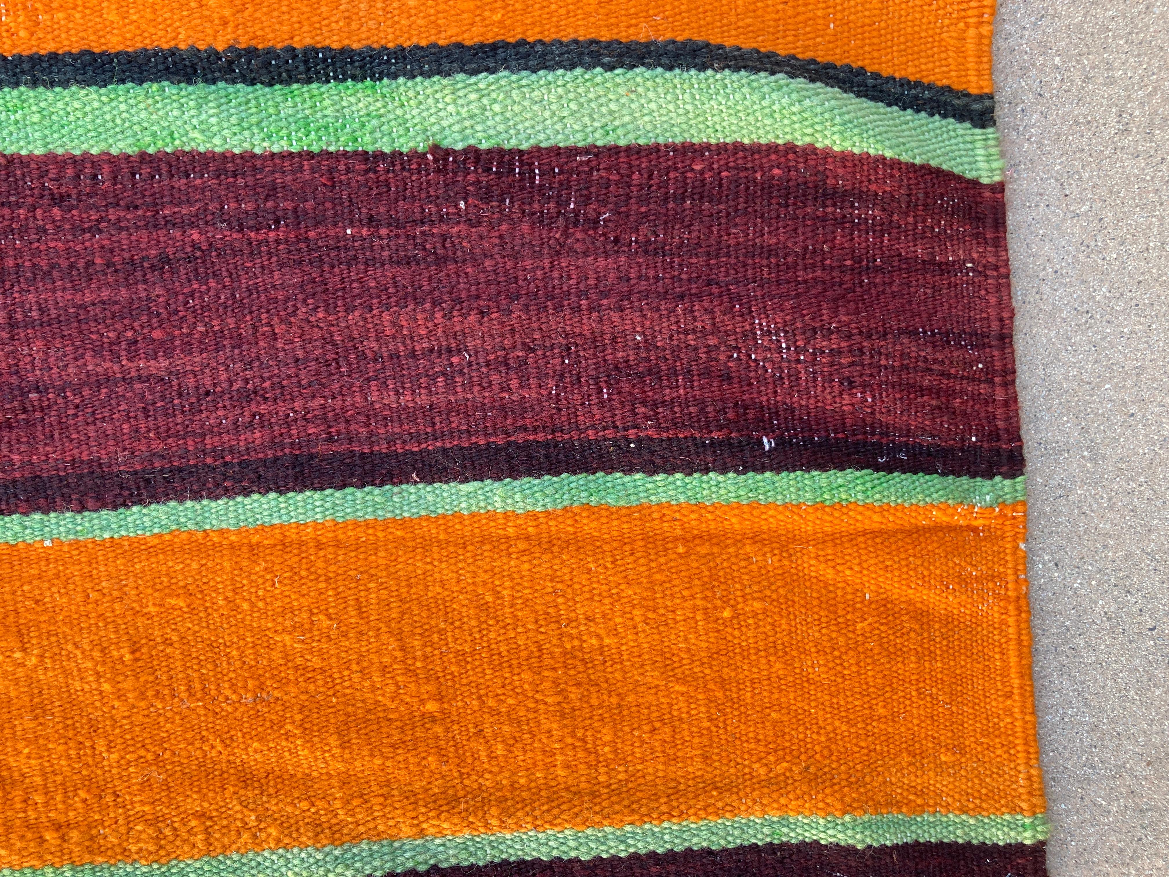 1960s Moroccan Vintage Flat-Weave Berber Rug For Sale 9