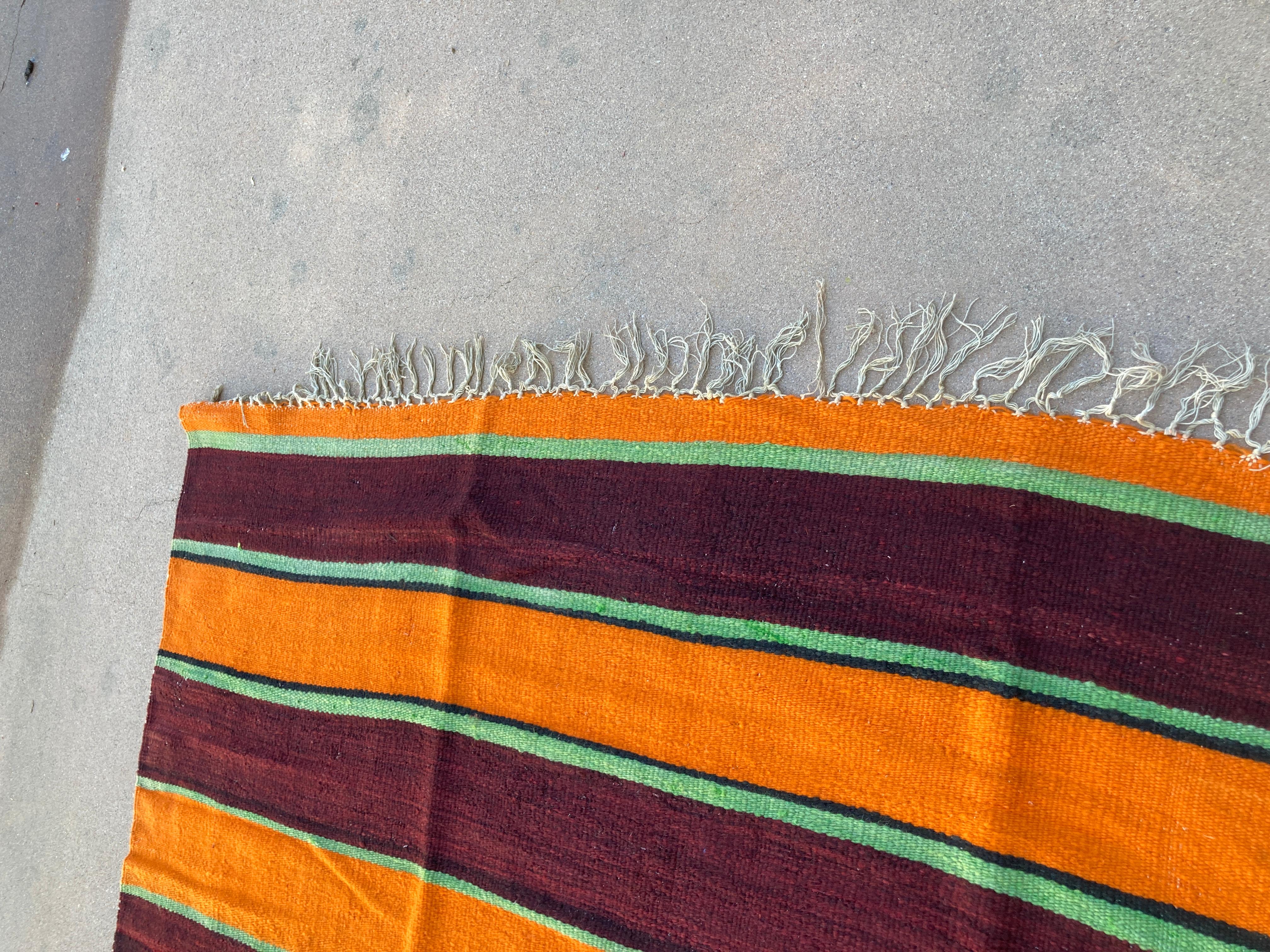 1960s Moroccan Vintage Flat-Weave Berber Rug For Sale 10