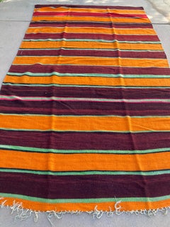 1960s Moroccan Vintage Flat-Weave Berber Rug