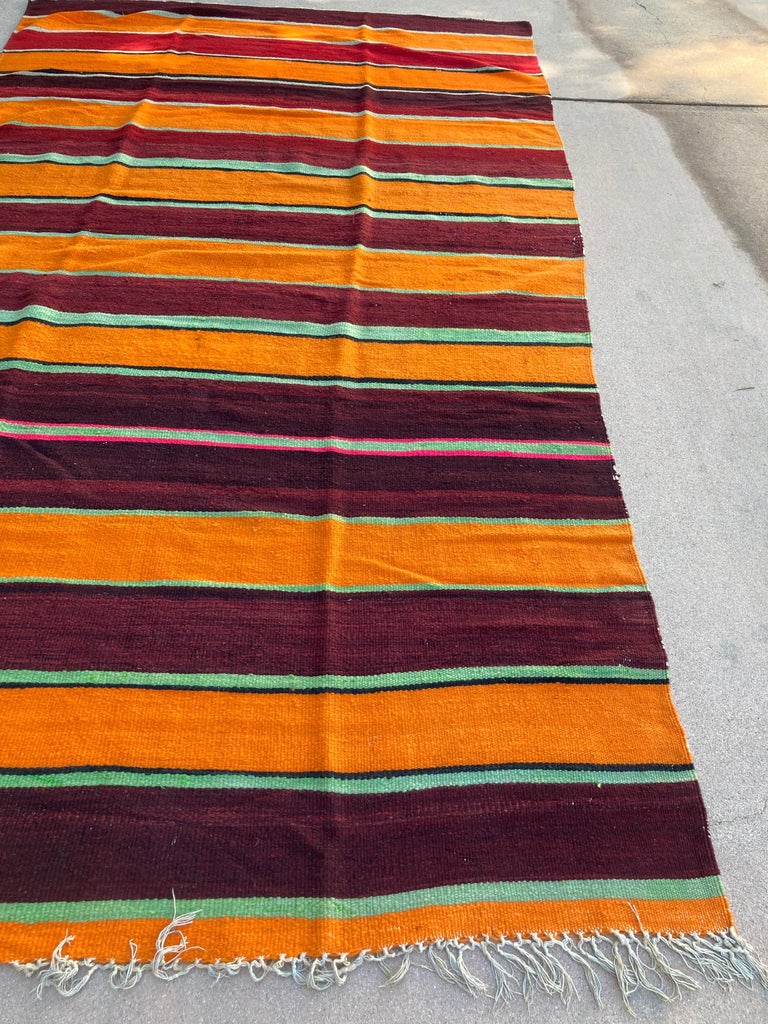 Moroccan Vintage FlatWeave Tribal Rug For Sale at 1stDibs