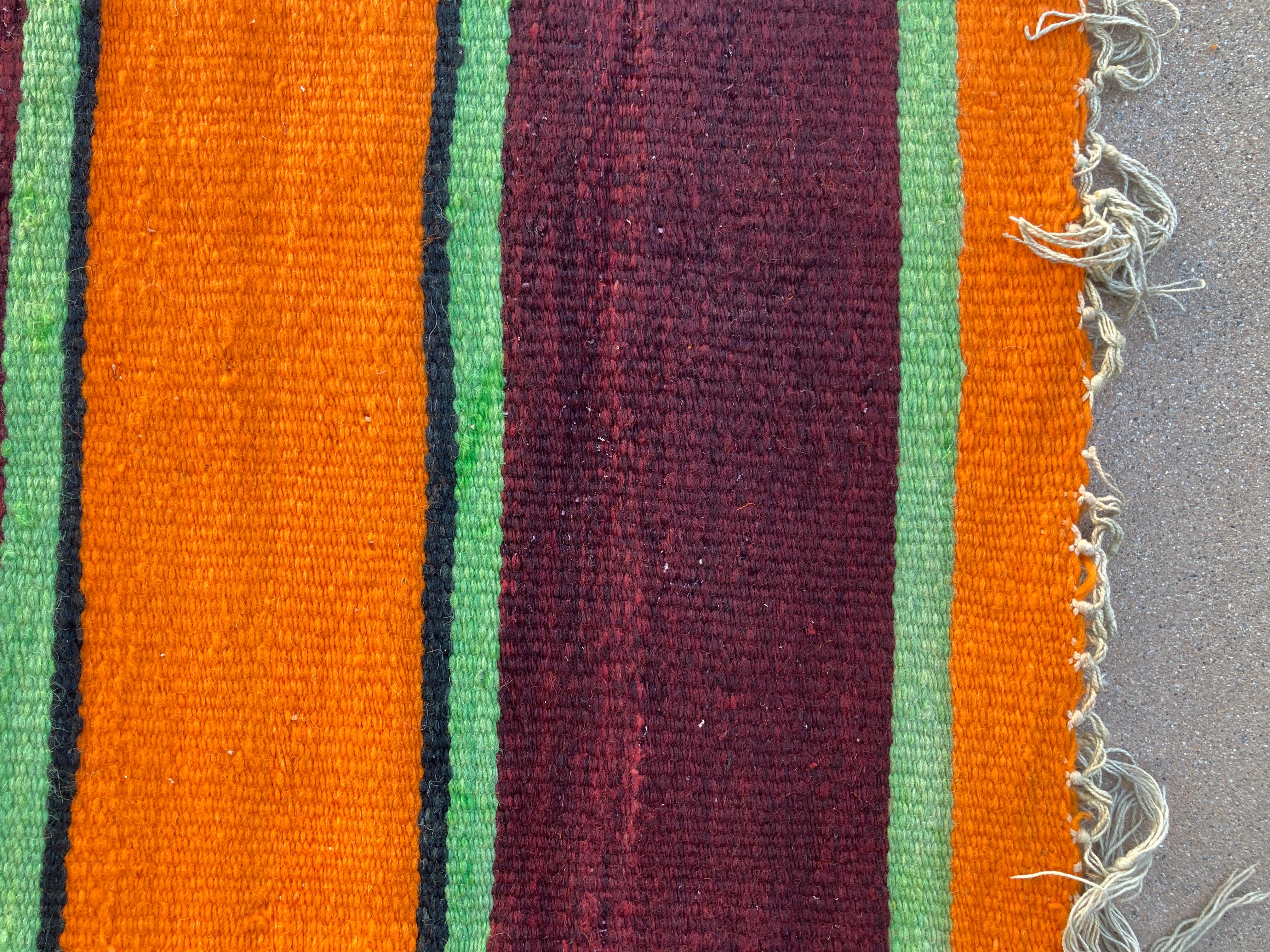 Wool 1960s Moroccan Vintage Flat-Weave Berber Rug For Sale