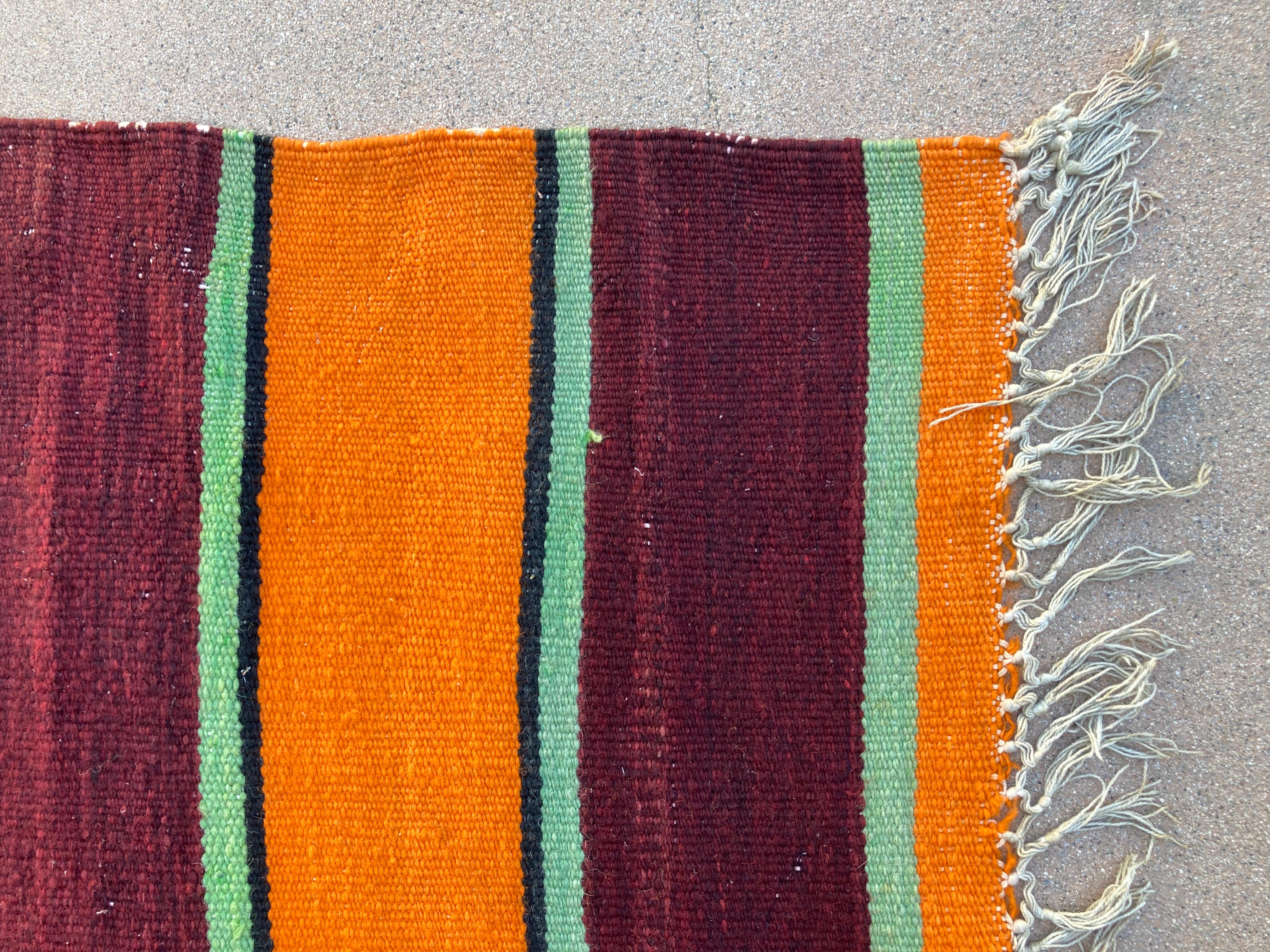 1960s Moroccan Vintage Flat-Weave Berber Rug For Sale 1