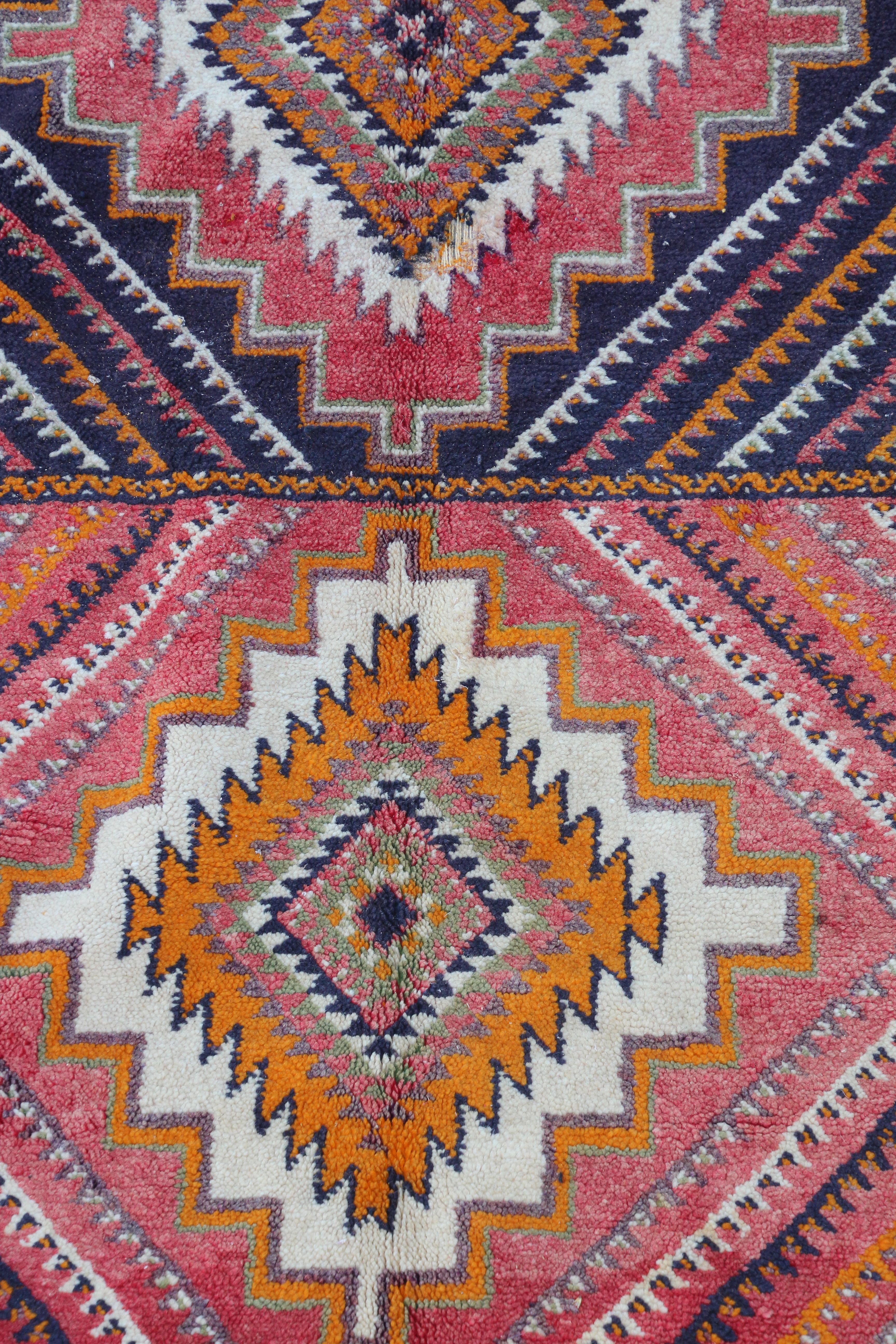 1960s Moroccan Vintage Berber Rug For Sale 1