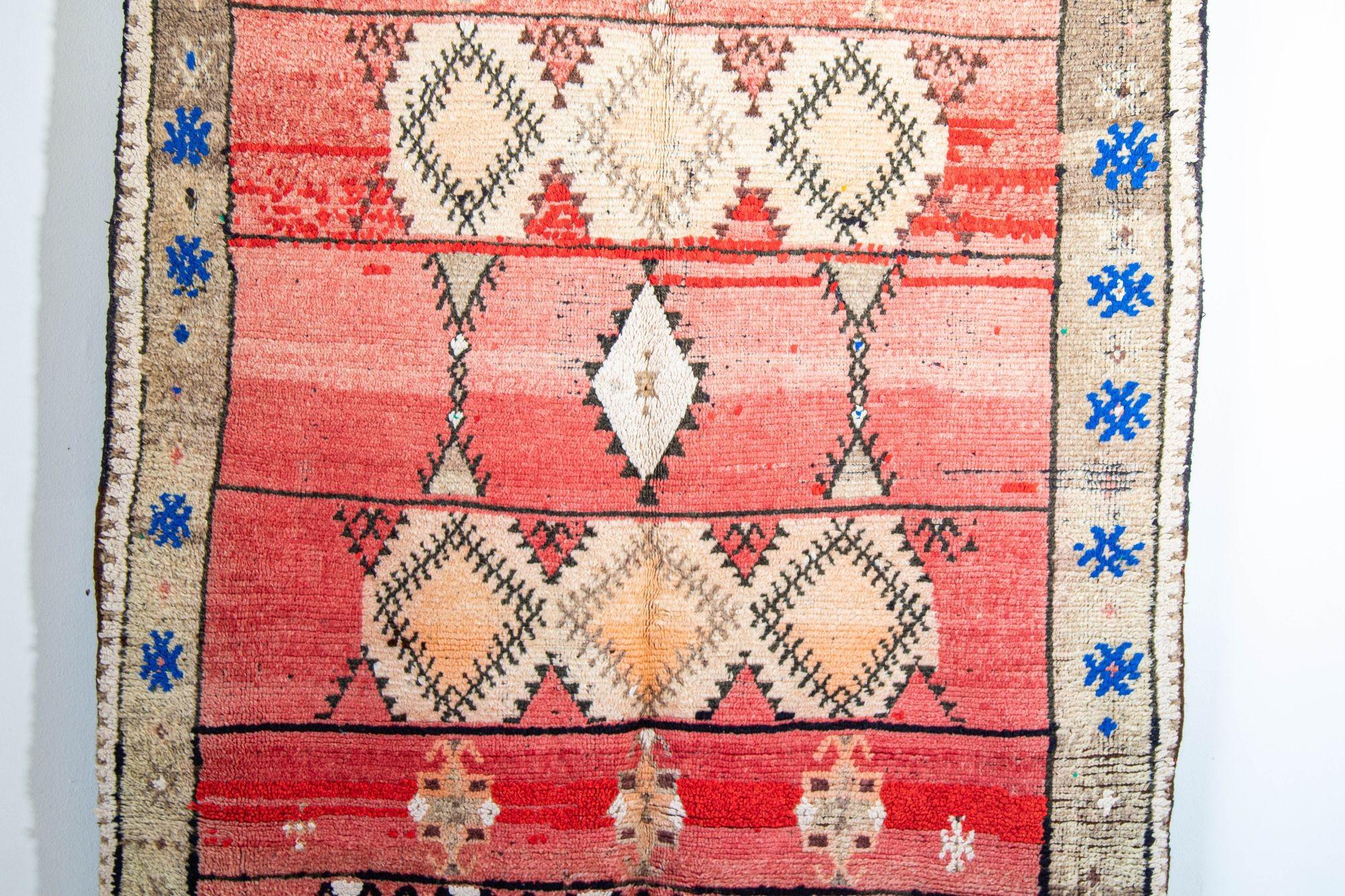 Alfombra Bereber Boujad Vintage Marroquí Tejida a Mano, circa 1960 Arte popular en venta