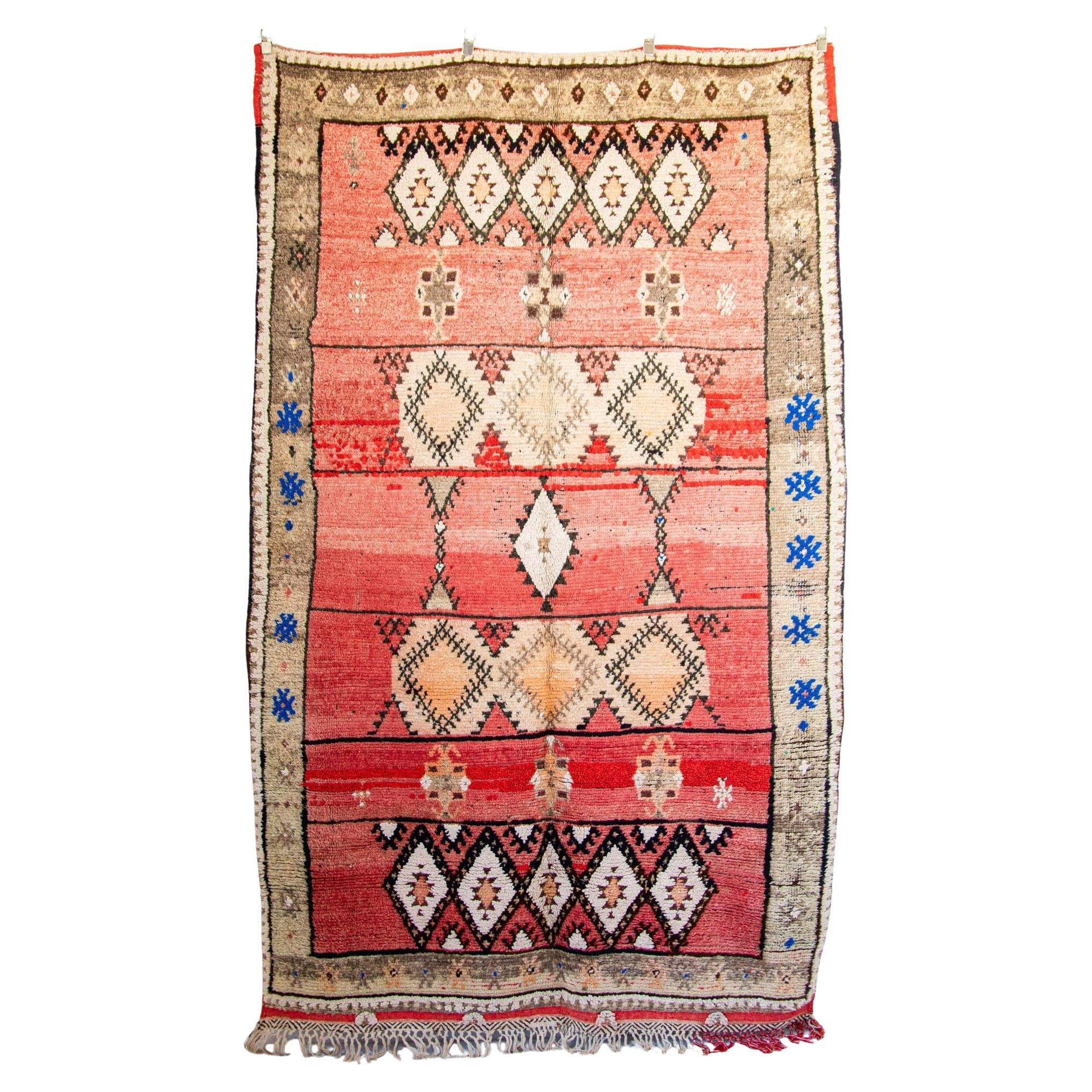 Alfombra Bereber Boujad Vintage Marroquí Tejida a Mano, circa 1960